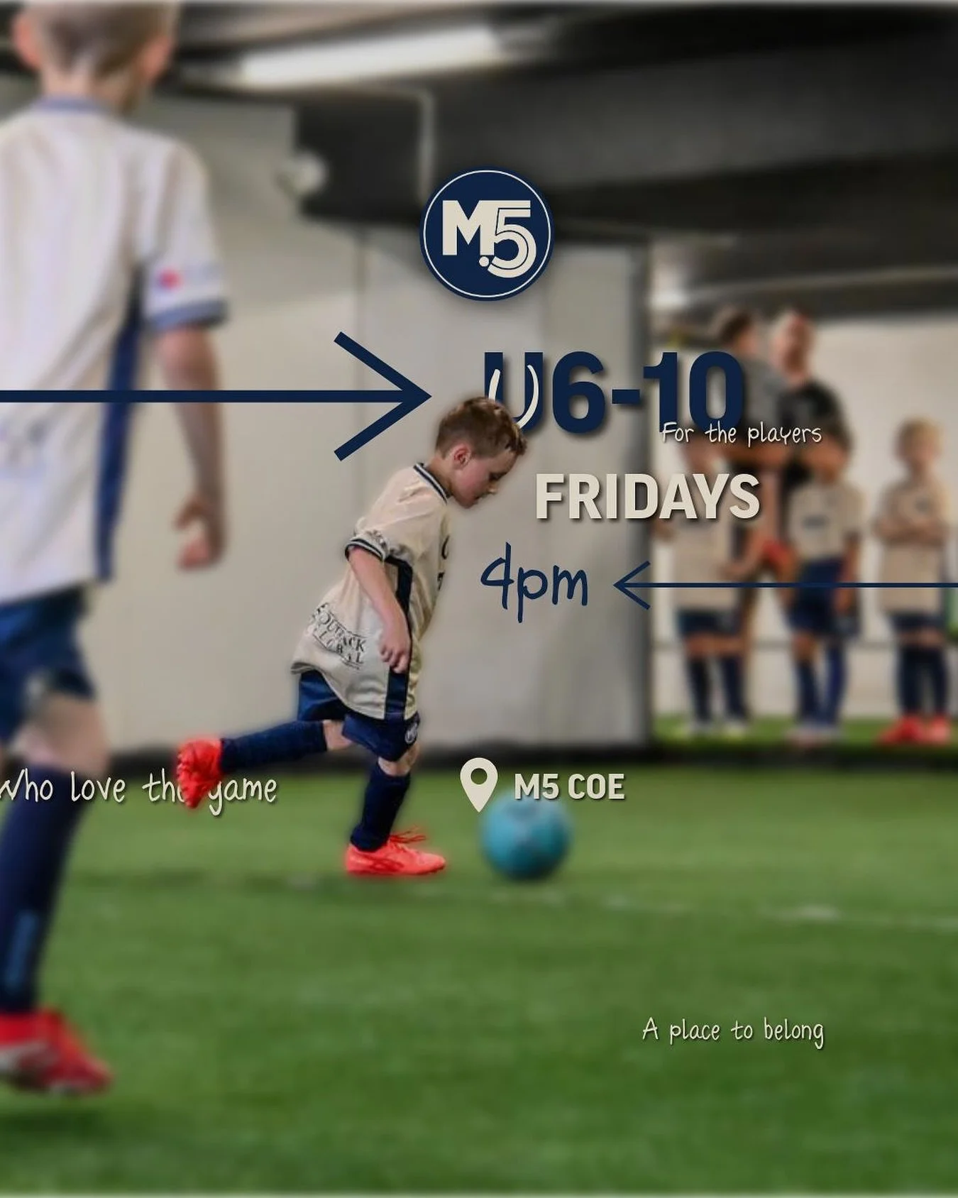 Fridays are for the players who can&rsquo;t wait to play ⚽️
A fun, challenging environment where every touch builds confidence and passion. For the players who love the game and parents who want to see them grow.

📍 M5 Centre of Excellence 
🕓 Frida