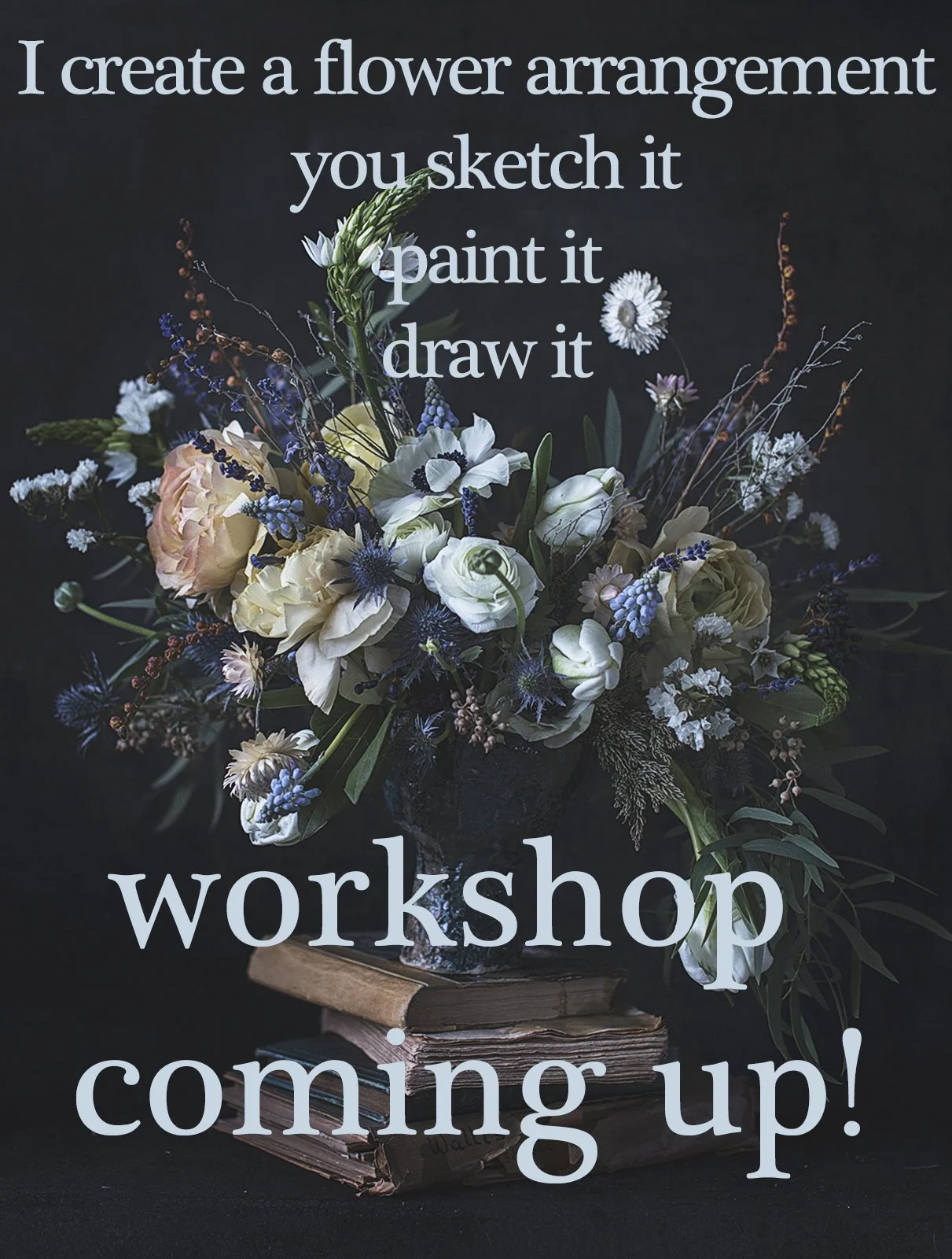 Tulossa! Maalaa, piirrä tai tee luonnos Kreetan kukka-asetelmasta / Maaliskuu 2026 / soon available only small group