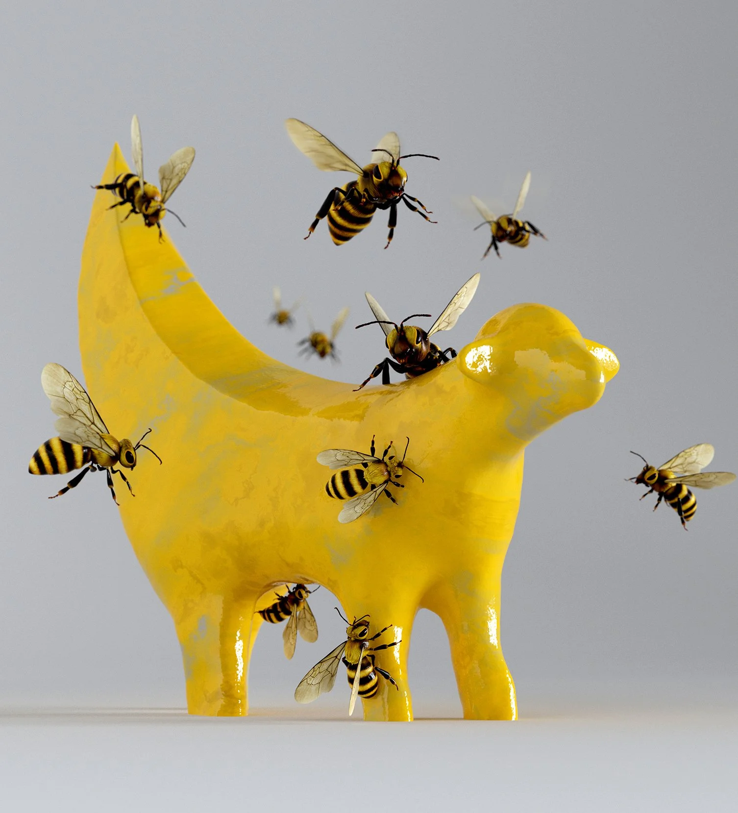 Mancpool. Manchester bees meet Liverpool Lambananas by mmcd studio