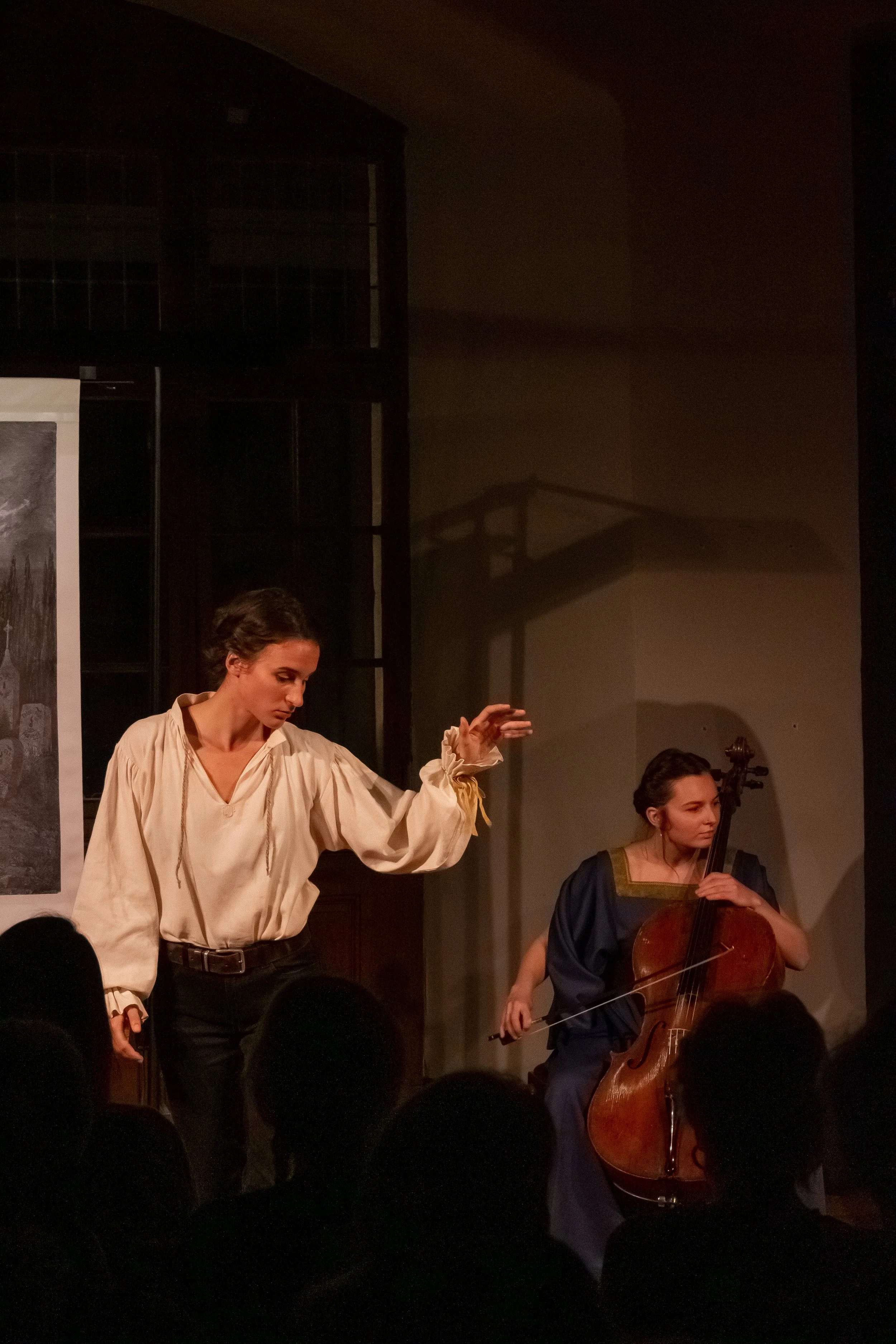 La Légende du Juif errant Compagnie La Renaissance Lydia Weyrich Lola Allegrini Eloïse Fares Musée Alexis-Forel Morges théâtre