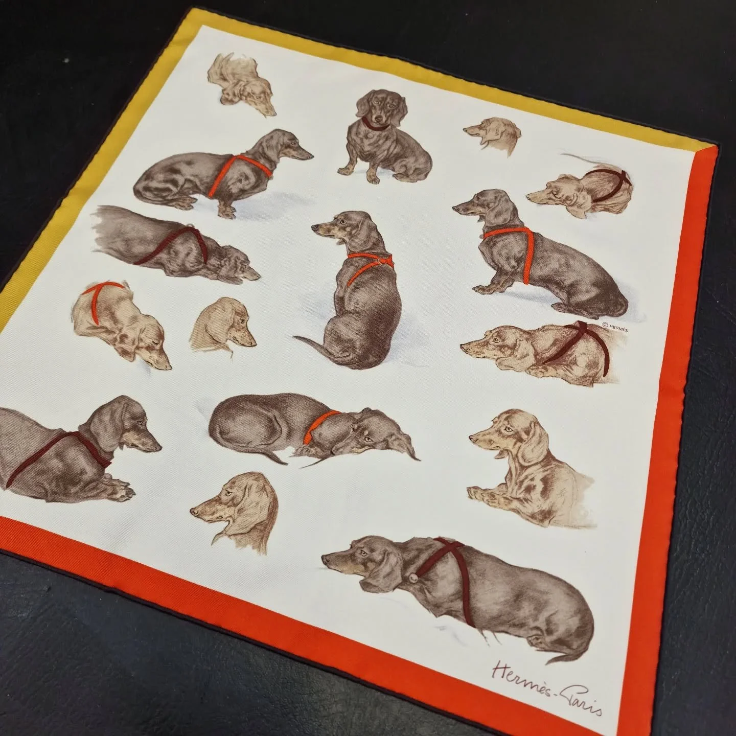 For the love of @hermes dog scarves.

#hermes #hermesscarf #framedscarf #london🇬🇧