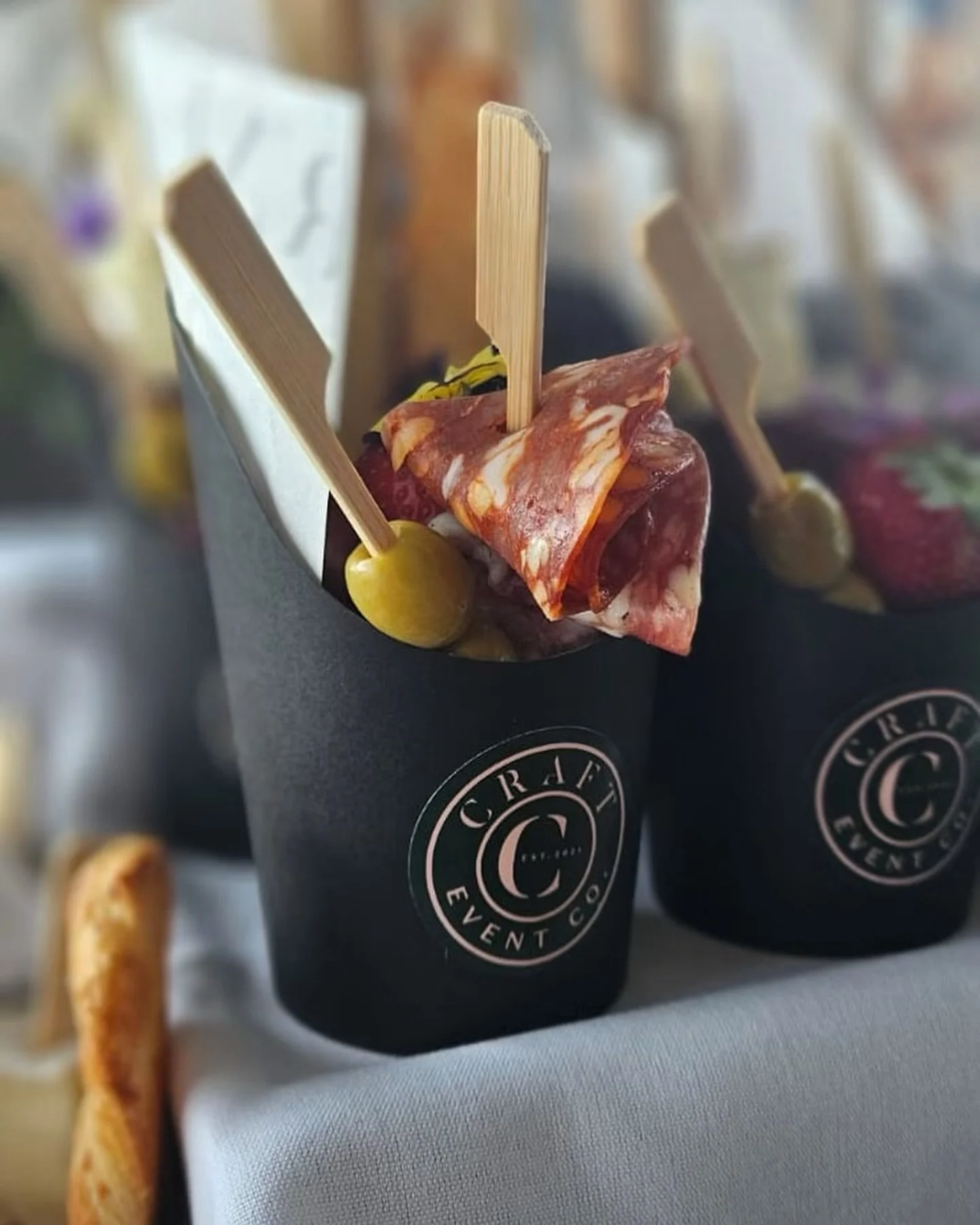 Charcuterie Cups...

A popular option in our bespoke menu, perfect for arrivals, drinks receptions or informal gatherings.

Award winning cured meats | cheese | crackers

Contact our events team for further details

📧- hello@crafteventco.com
☎️ - 02