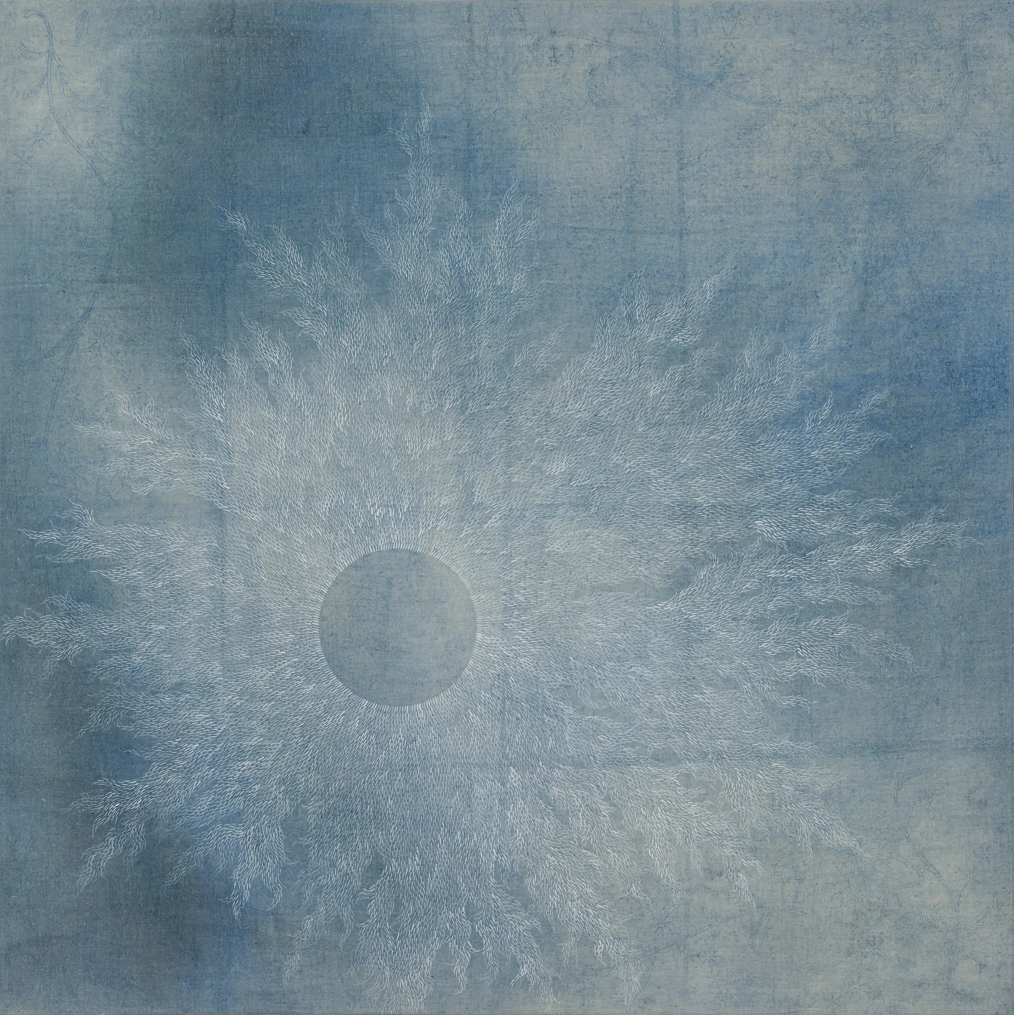Tabula Rasa
Acrylic, Vintage Stamped Linen Tablecloth (embroidery un-picked)
30”x30”x1.5”