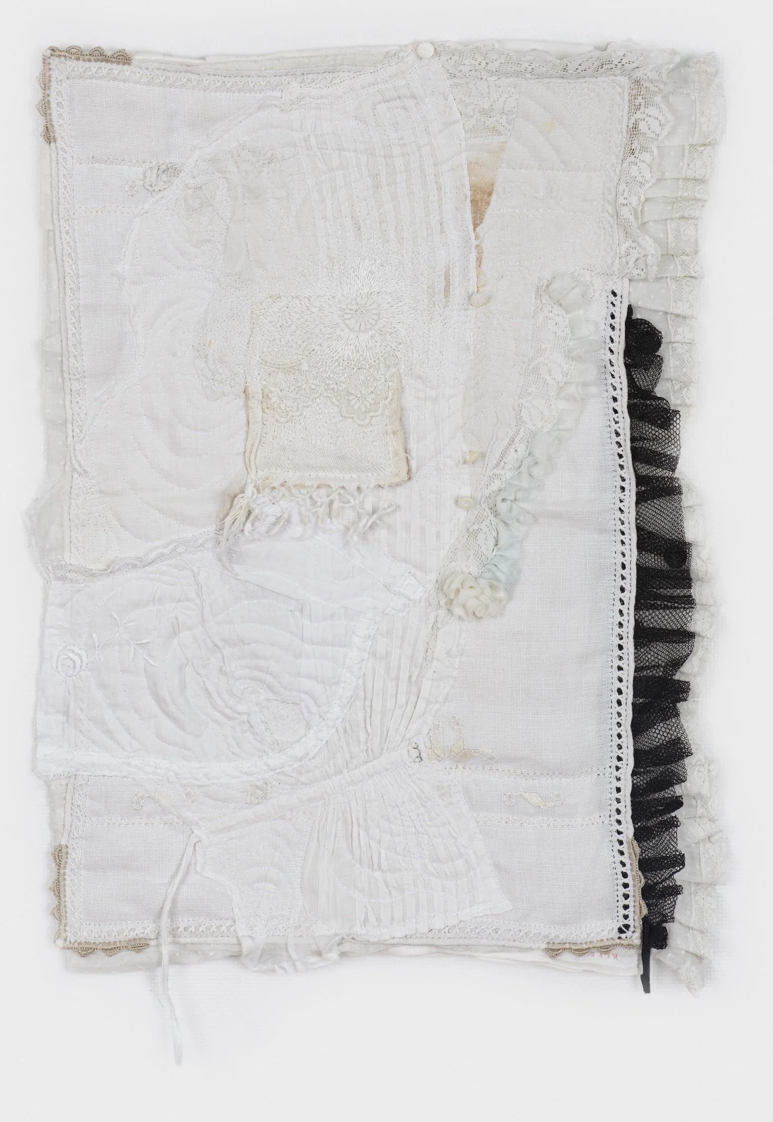Erin Daniels. Healing Sutra:The Shadow 3. 12” x 17”. Hand stitching, Vintage Textiles. 2024.jpg