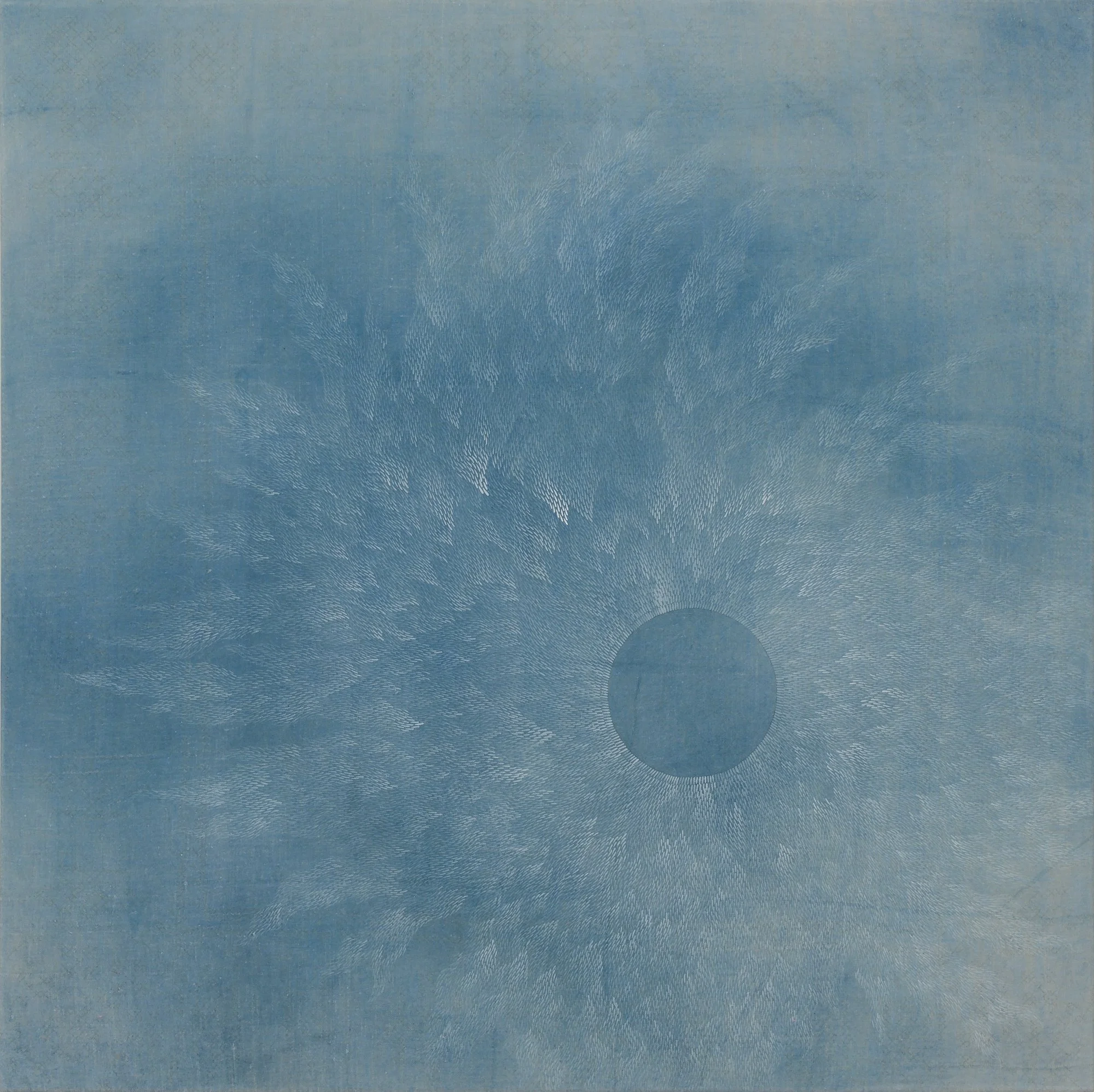 The Luminous Pause
Acrylic, Vintage Stamped Linen Tablecloth (embroidery un-picked)
30”x30”x1.5”