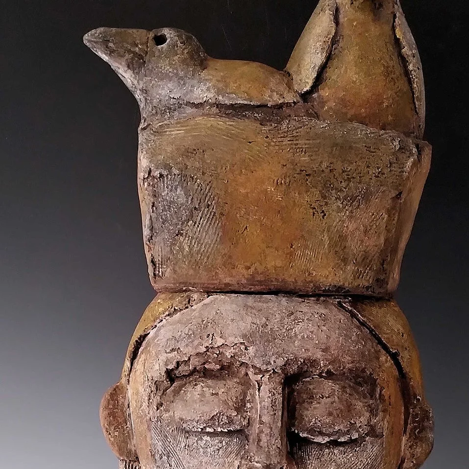 Woman and Two Birds in a Basket