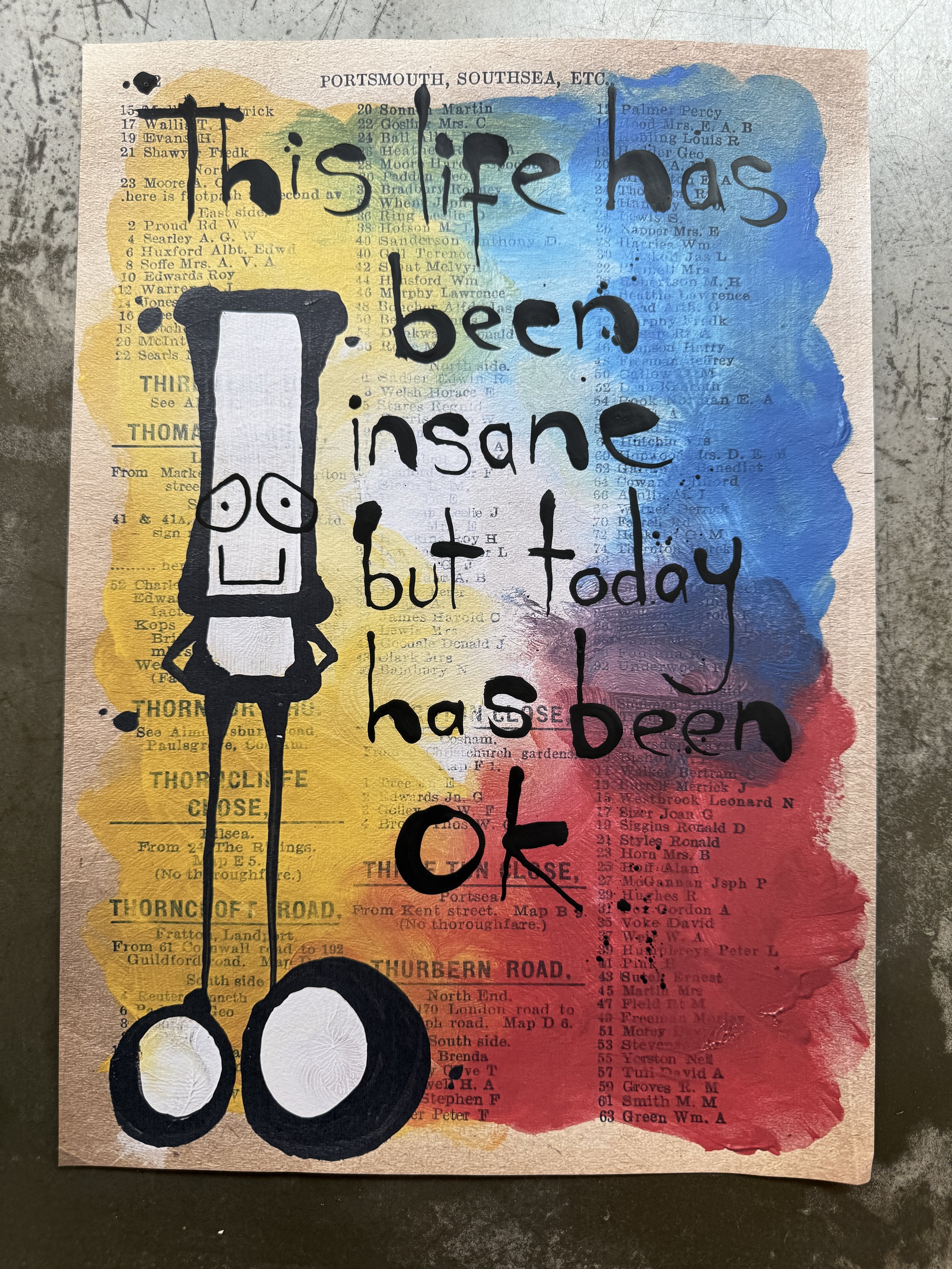 Hand finished paste up. 2