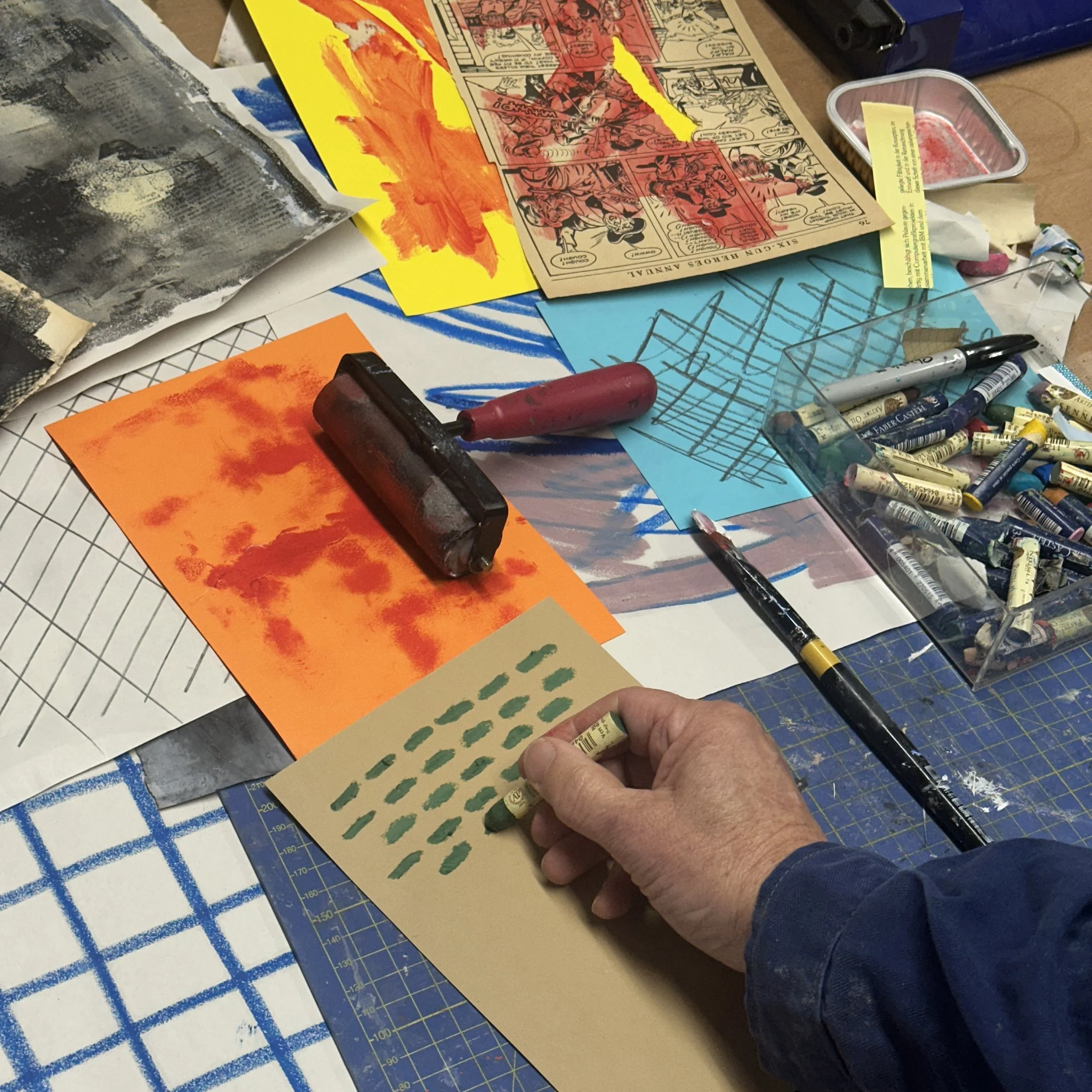 Mark-making and creative collaging : 21st March