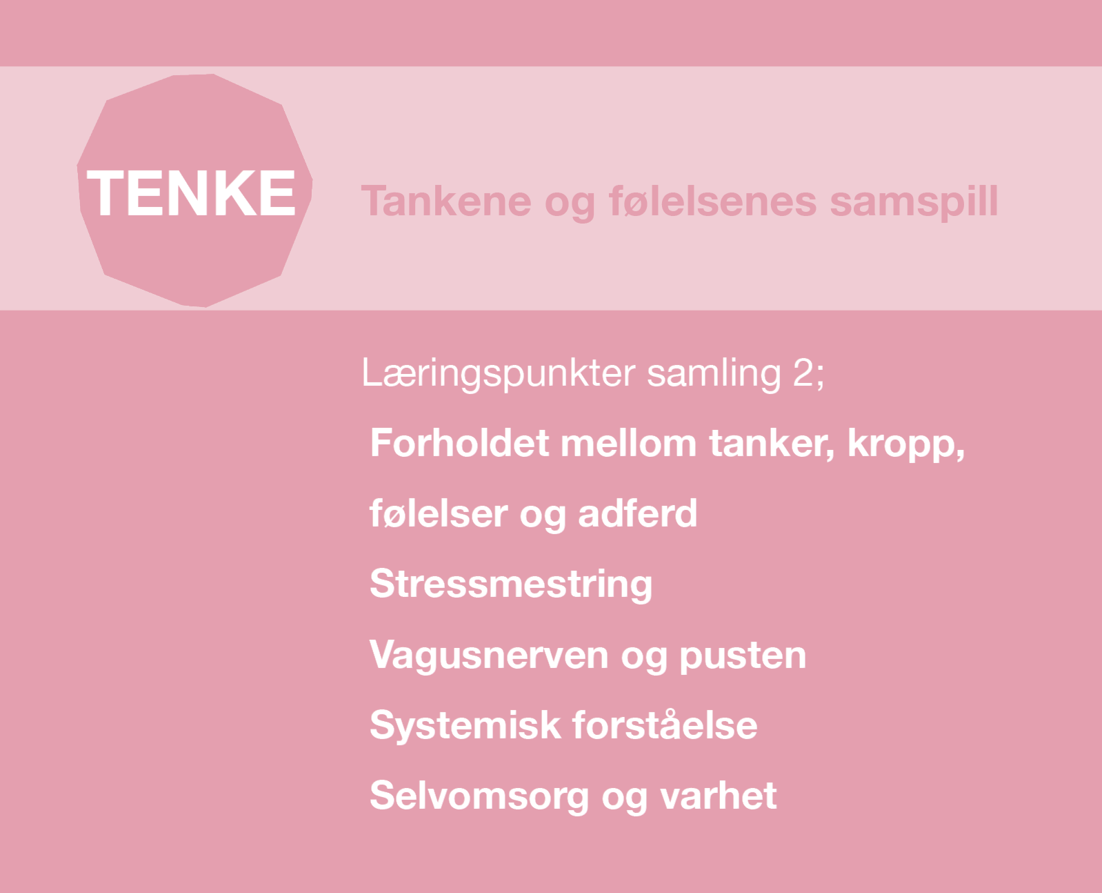 Å TENKE: Stressmestring, balanse og nærvær i hverdagen