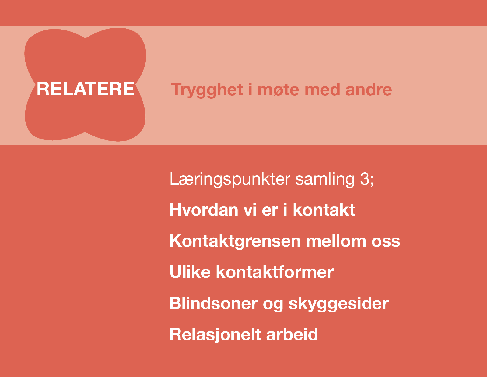Å RELATERE: Hvordan vi er i kontakt i møte med oss selv og andre