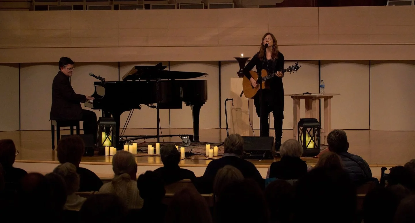 We got photos back from the Carrie Newcomer and Gary Walters concert Under the Spiral a few weeks ago and were transported back to that special and sacred night. We laughed, we cried, and we sang- as Carrie so poetically shared, our hearts became in 