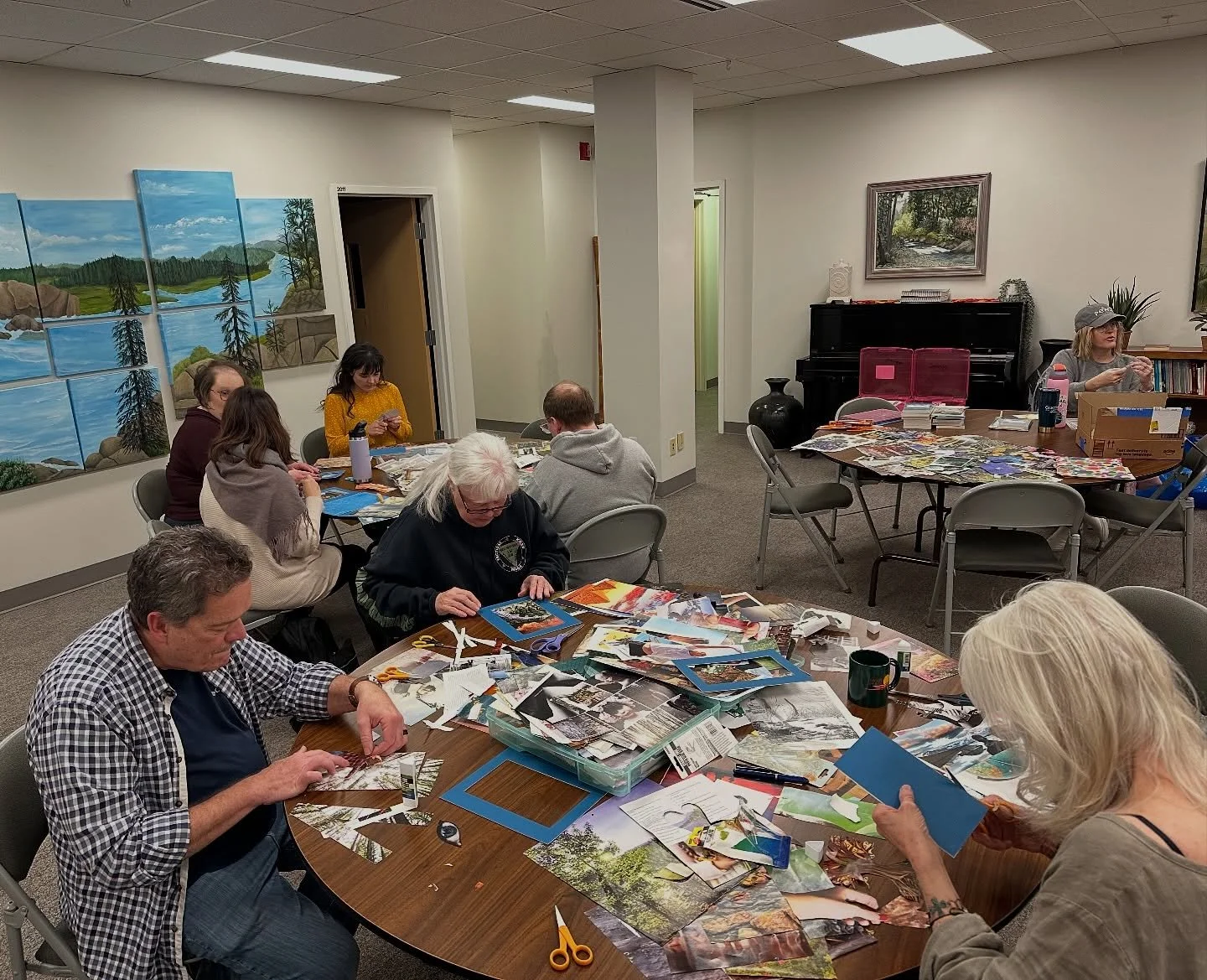 Our final Soul Collage gathering of the year is tomorrow evening at 7 PM! SoulCollage&reg; is an expressive arts practice done individually or in community. Founded by Seena B. Frost, the method develops creativity and intuition, encourages self-disc