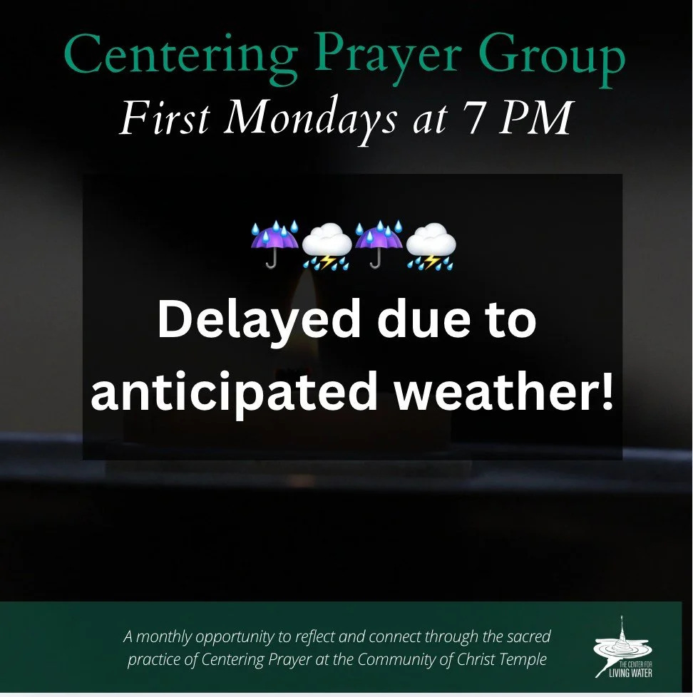☔Due to anticipated thunderstorms and potential hail, we are delaying Centering Prayer out of a sense of caution. We will regather next Monday, May 11 at 7 PM instead. Keep an eye on your email and our social channels for reminders!