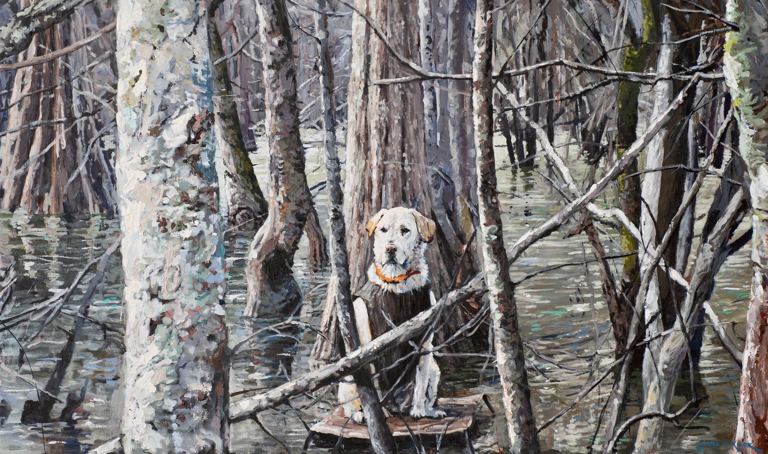 "Wallace in the Timber" 50x30" Acrylic