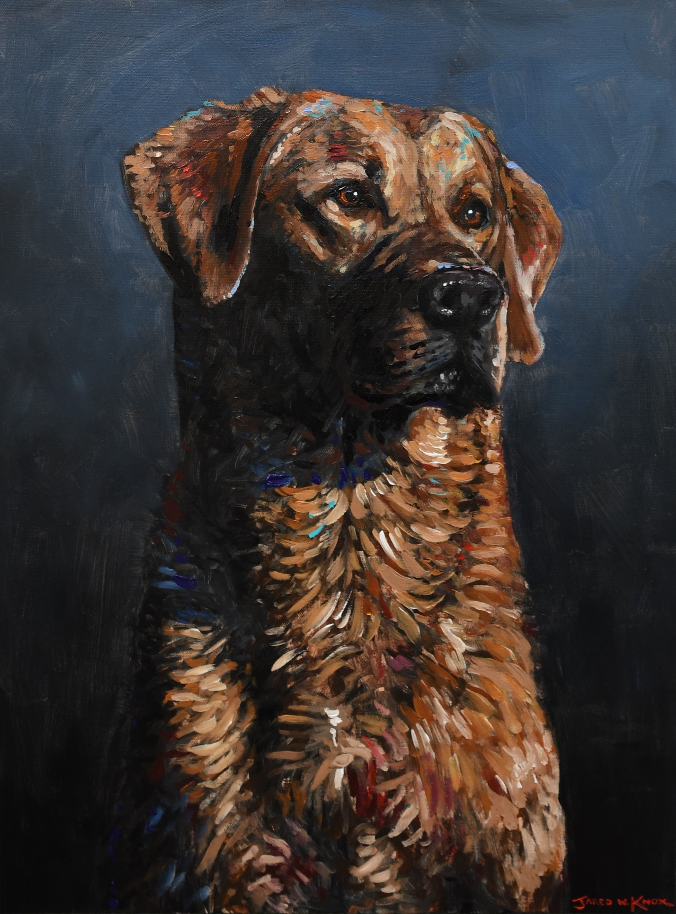 "Lab in the Blue" 24x18" Acrylic
