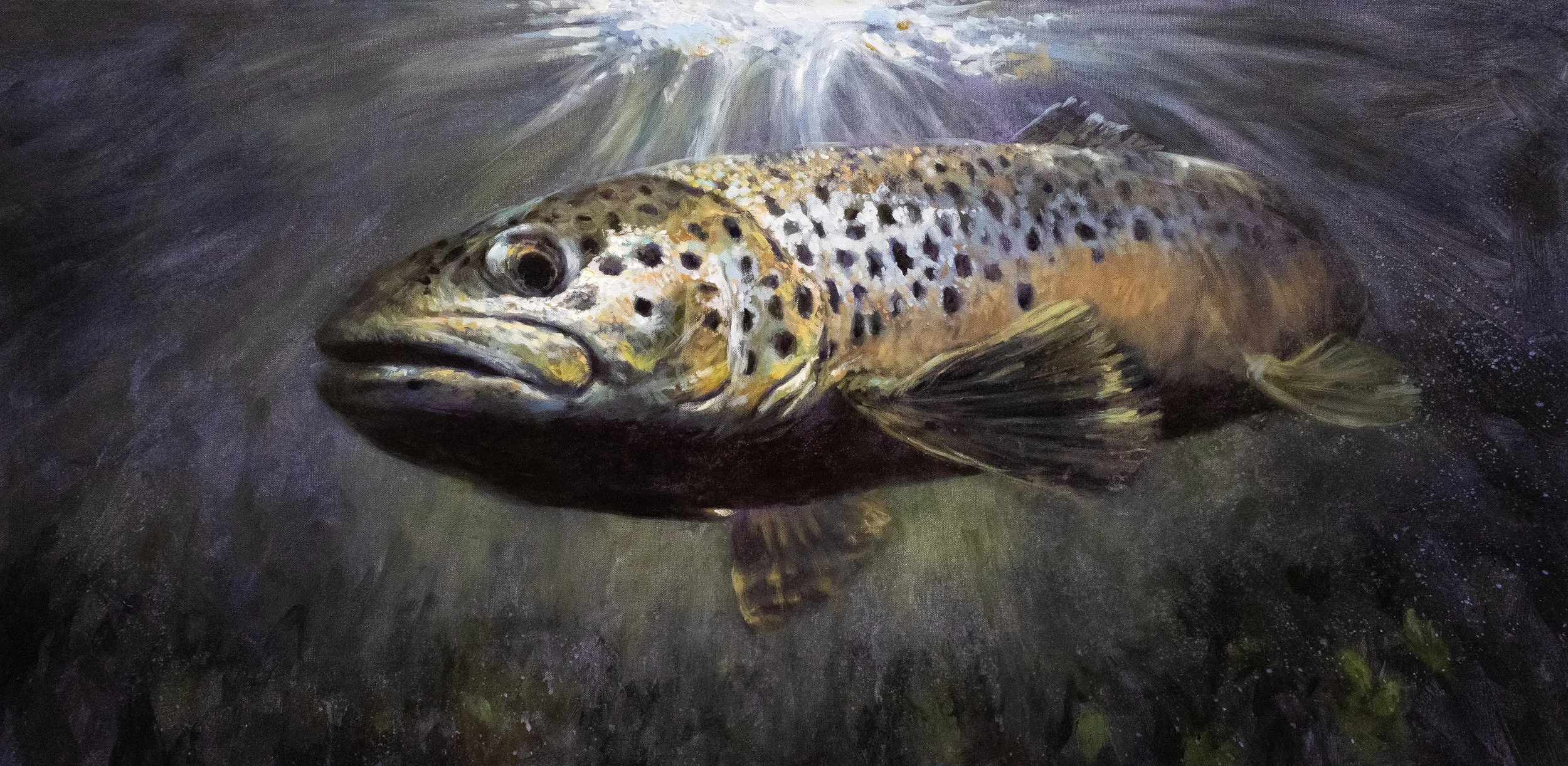 "In the Shadows" 24x48" Acrylic