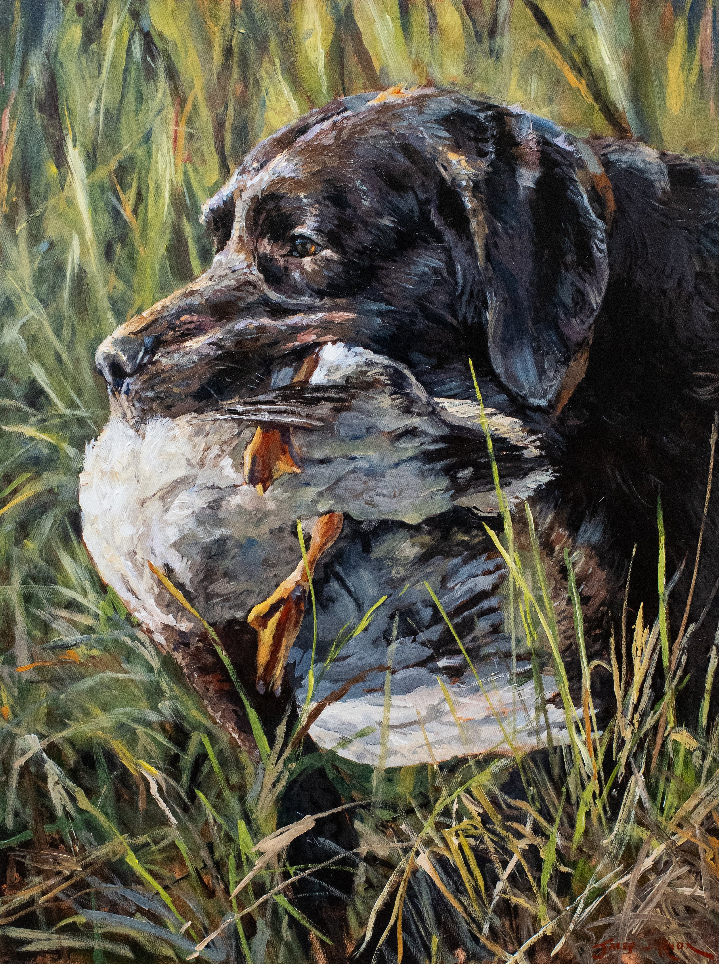 “First Bird of the Year” 40x30”Acrylic