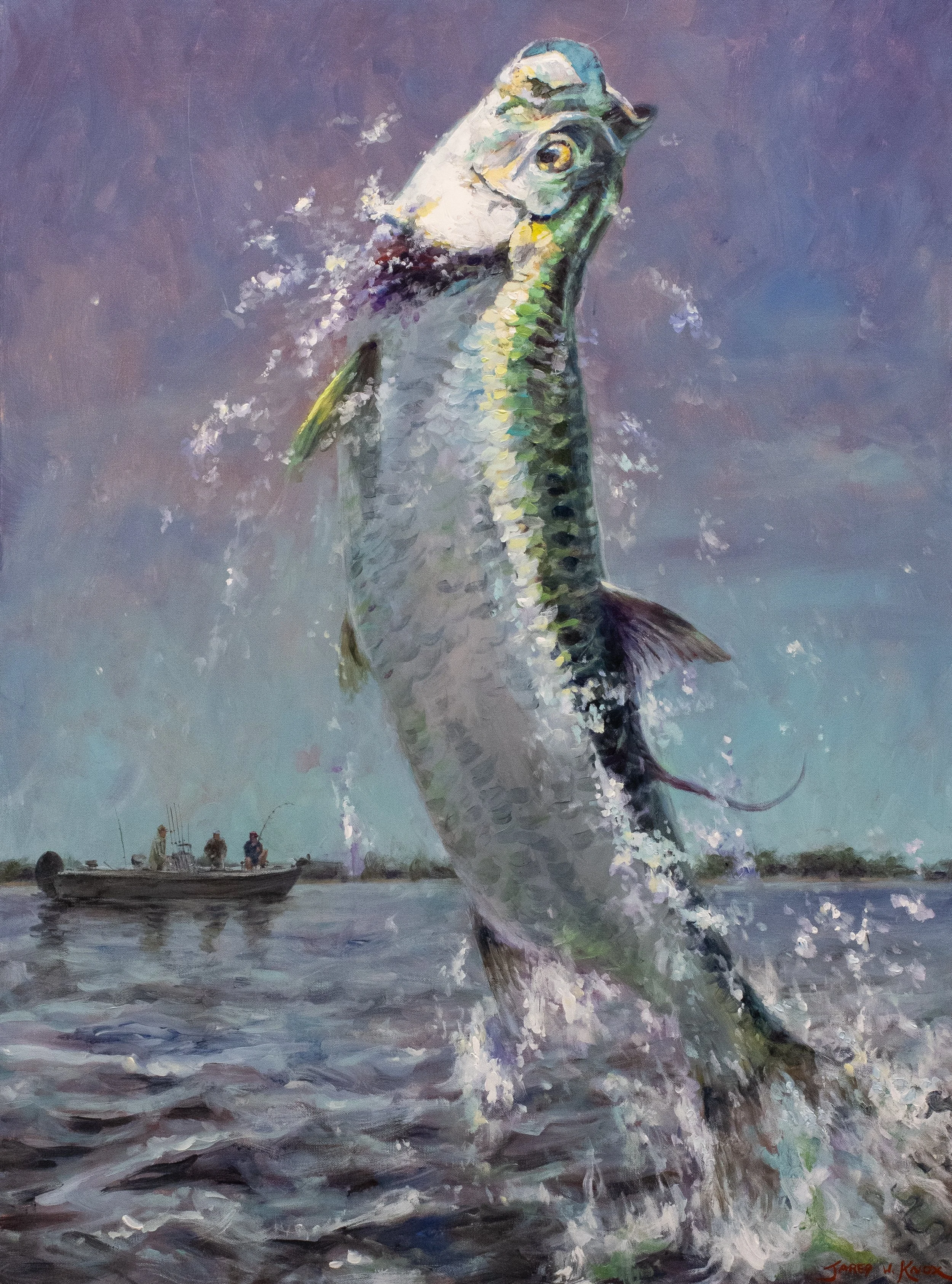"The Tarpon Leap" 40x30" Acrylic