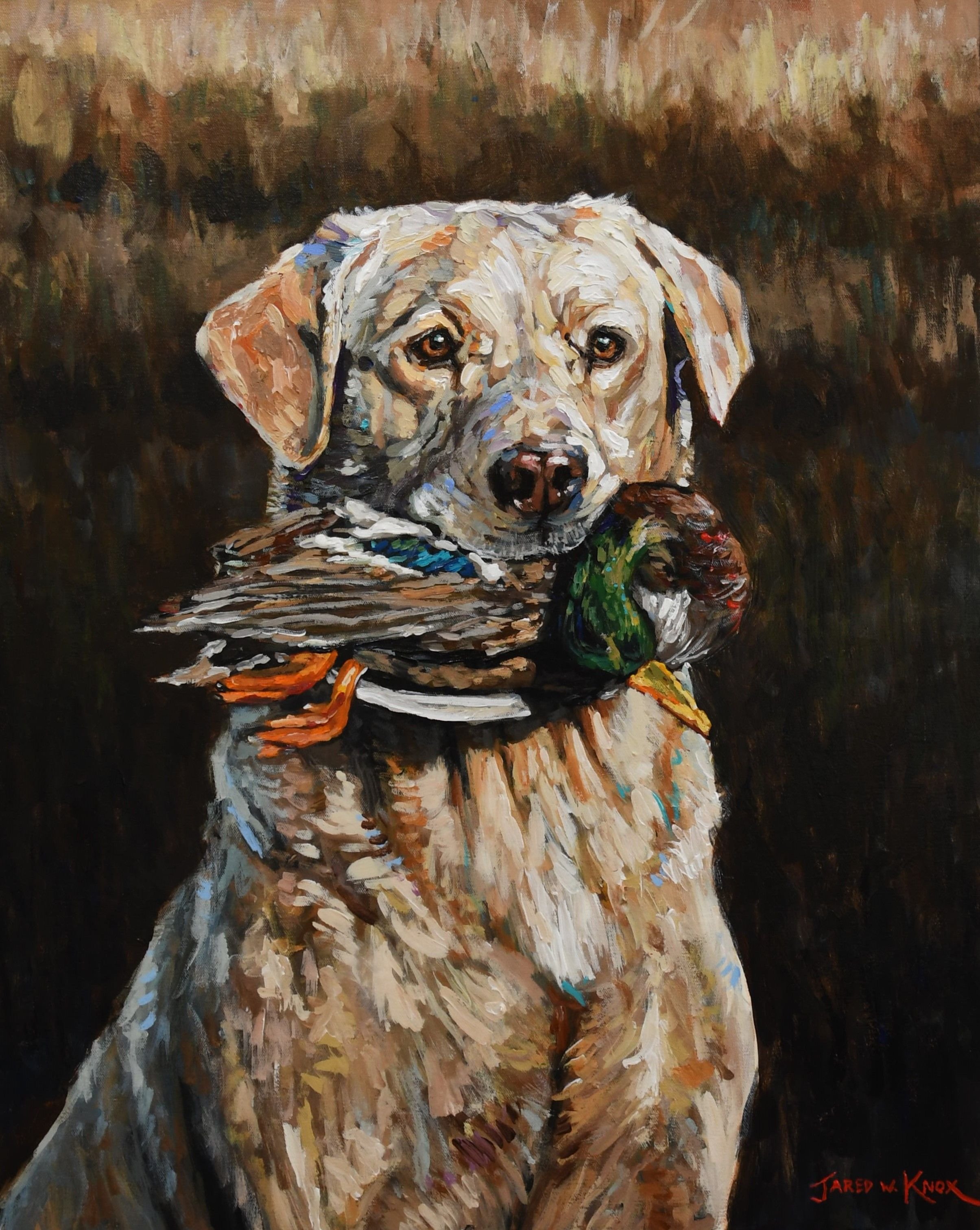 "Duck Dog" 30x24" Acrylic