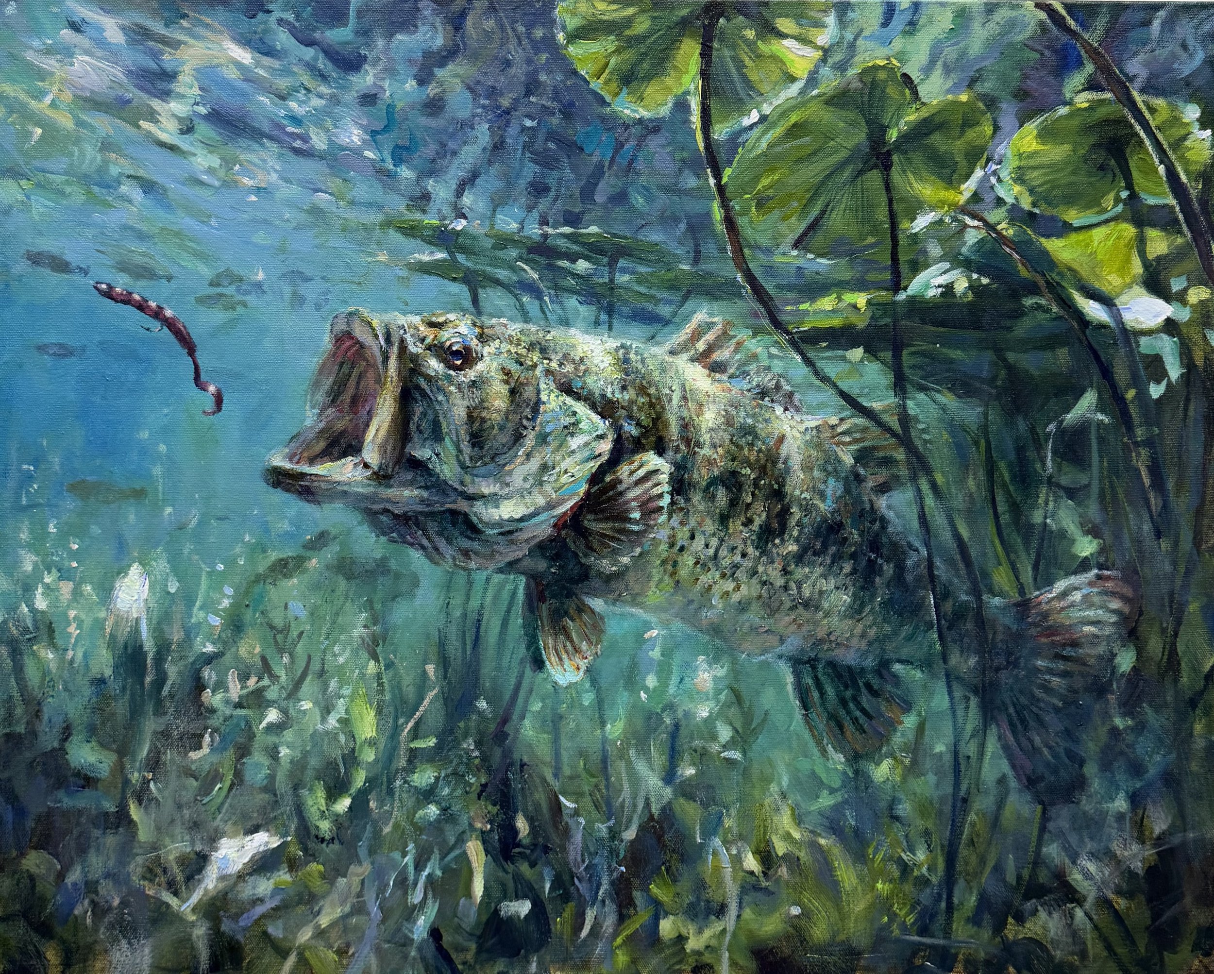 "Clear Water Lillies" 24x30" Acrylic