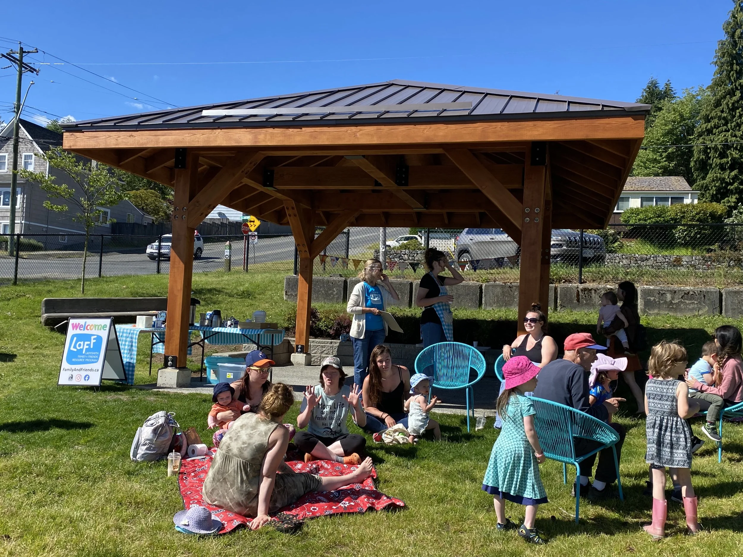 The new gazebo at Aggie Hall is already a busy gathering place