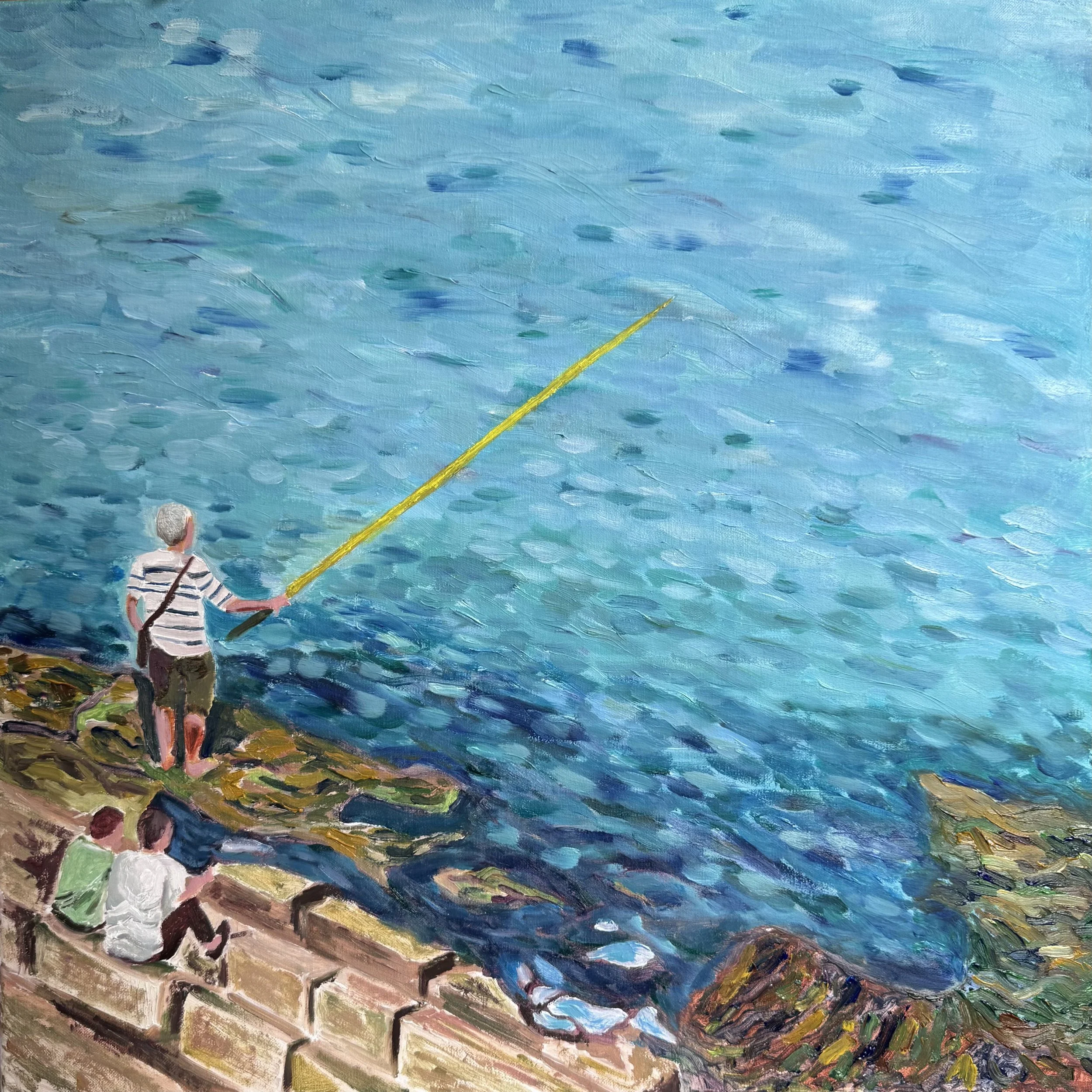Fisherman in Alexandria | Oil on Canvas | Painting | 50 x 50 cm | 2026