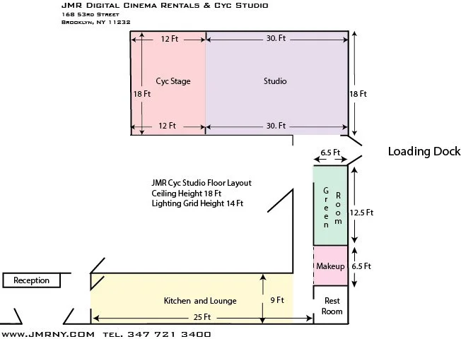 JMR Studio Dimensions and Floor Layout