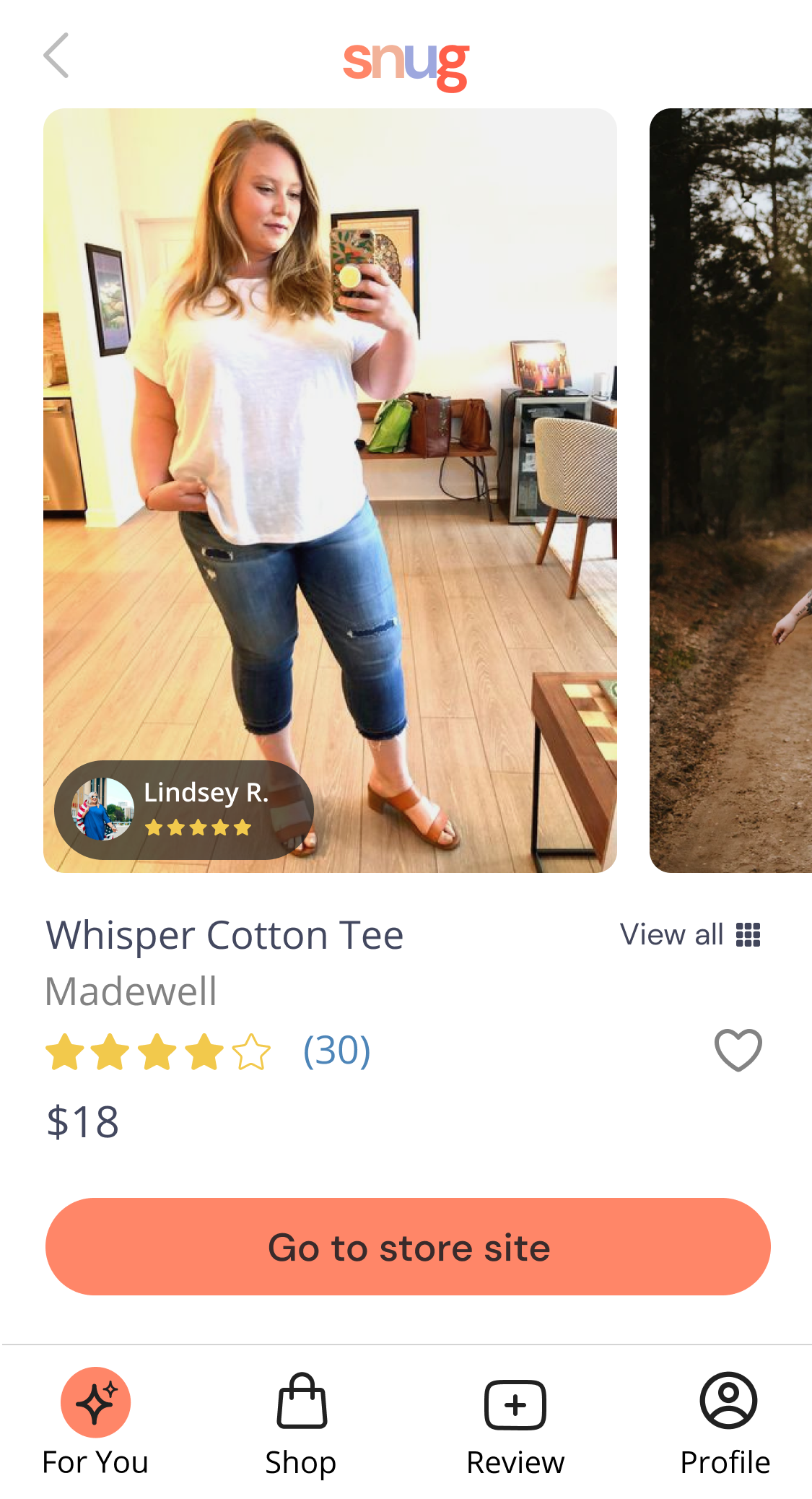 Included floating button over product photos demonstrating that the woman in the photo is a reviewer. Participants thought she was a paid model.
