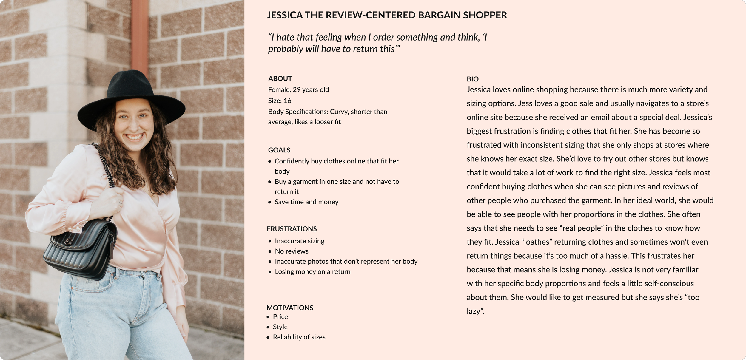 White stylish young woman and details about her goals and frustrations