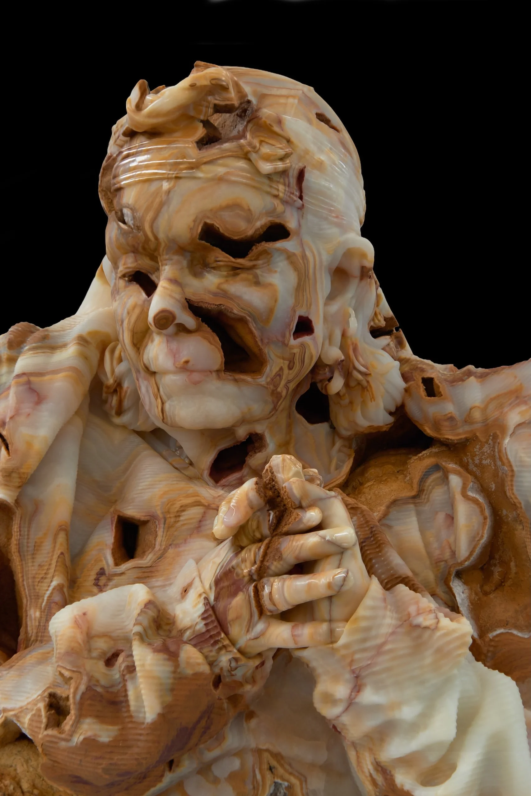 BXB5 - Michèle Lamy, Translucent %22wounded%22 Mexican onyx (Full bust), collab with ML (detail).jpg