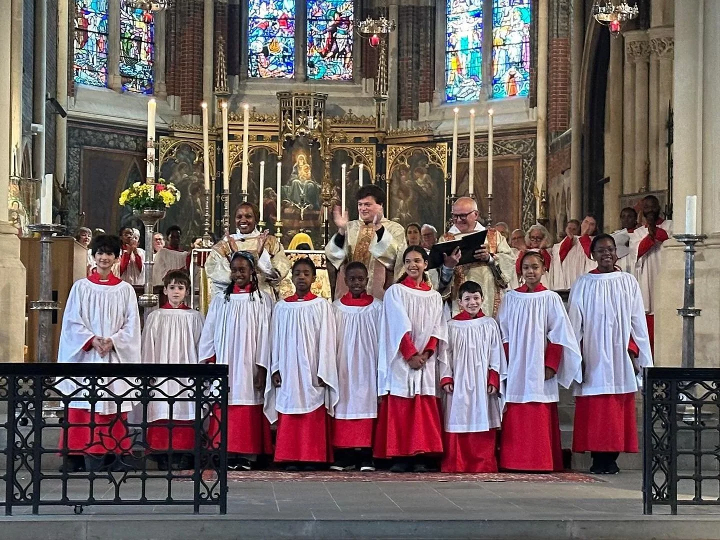 9 of our fantastic youth choir received surplices at Sunday&rsquo;s Mass and became full members of the choir. We are so proud of them! 👏
