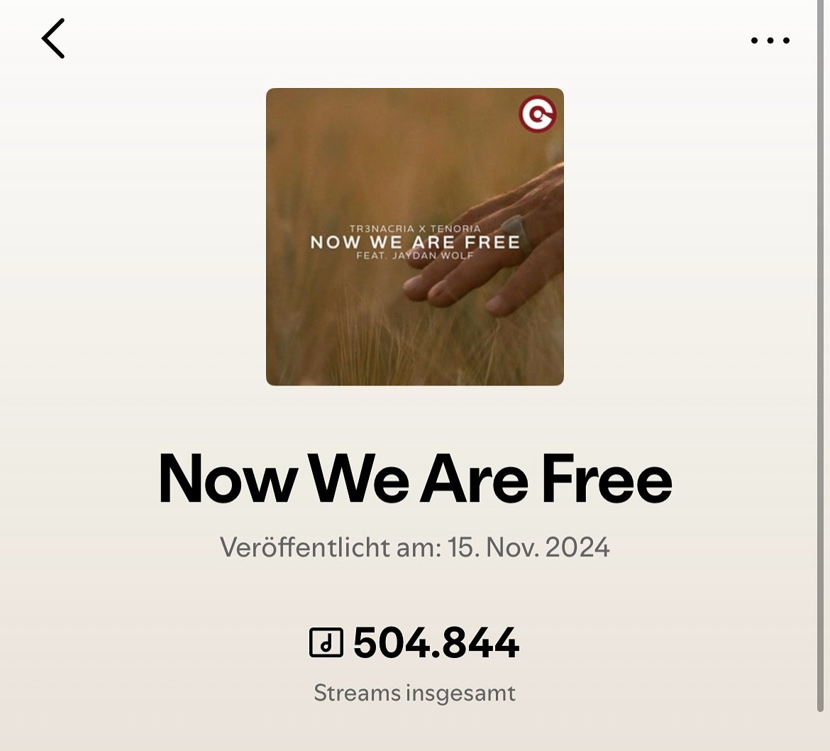 We&lsquo;re overwhelmed! Our first release has reached 500k streams! Thank you @tr3nacria, @jaydanwolf and @egomusic.official! #thankful