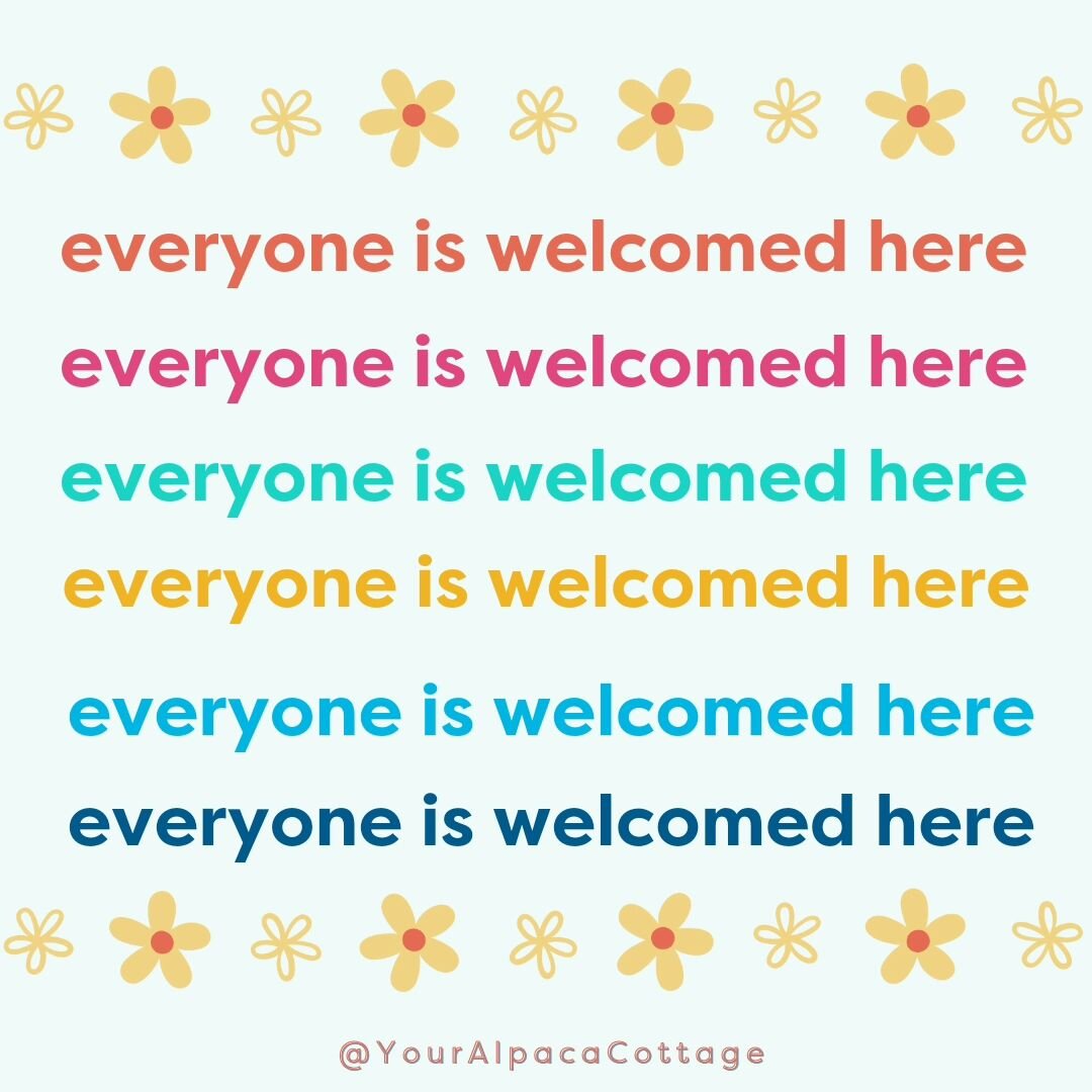 Your Alpaca Cottage is an LGBTQ+ owned business rooted in Community, Inclusion, Philanthropy, and Hospitality. The Cottage is a safe space place for our guests to rest, rejuvenate, and reconnect with loved ones. Everyone, and I mean *everyone*, is we