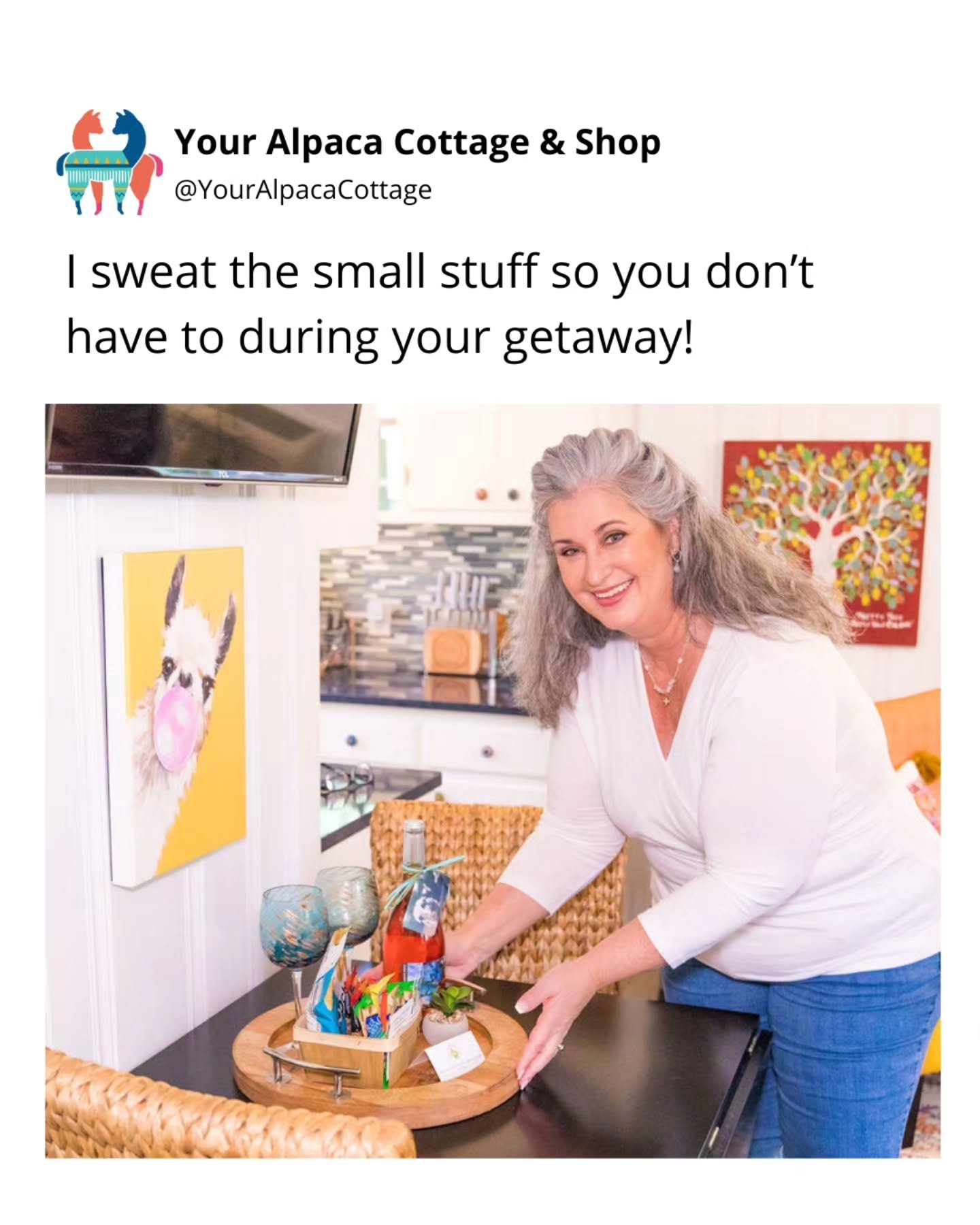 A stay at Your Alpaca Cottage will leave you rested, relaxed &amp; rejuvenated as you experience the calm of the cottage and joy of visiting the Alpacas. All the better when you bring your favorite companion!

As the host of a short term rental / Air