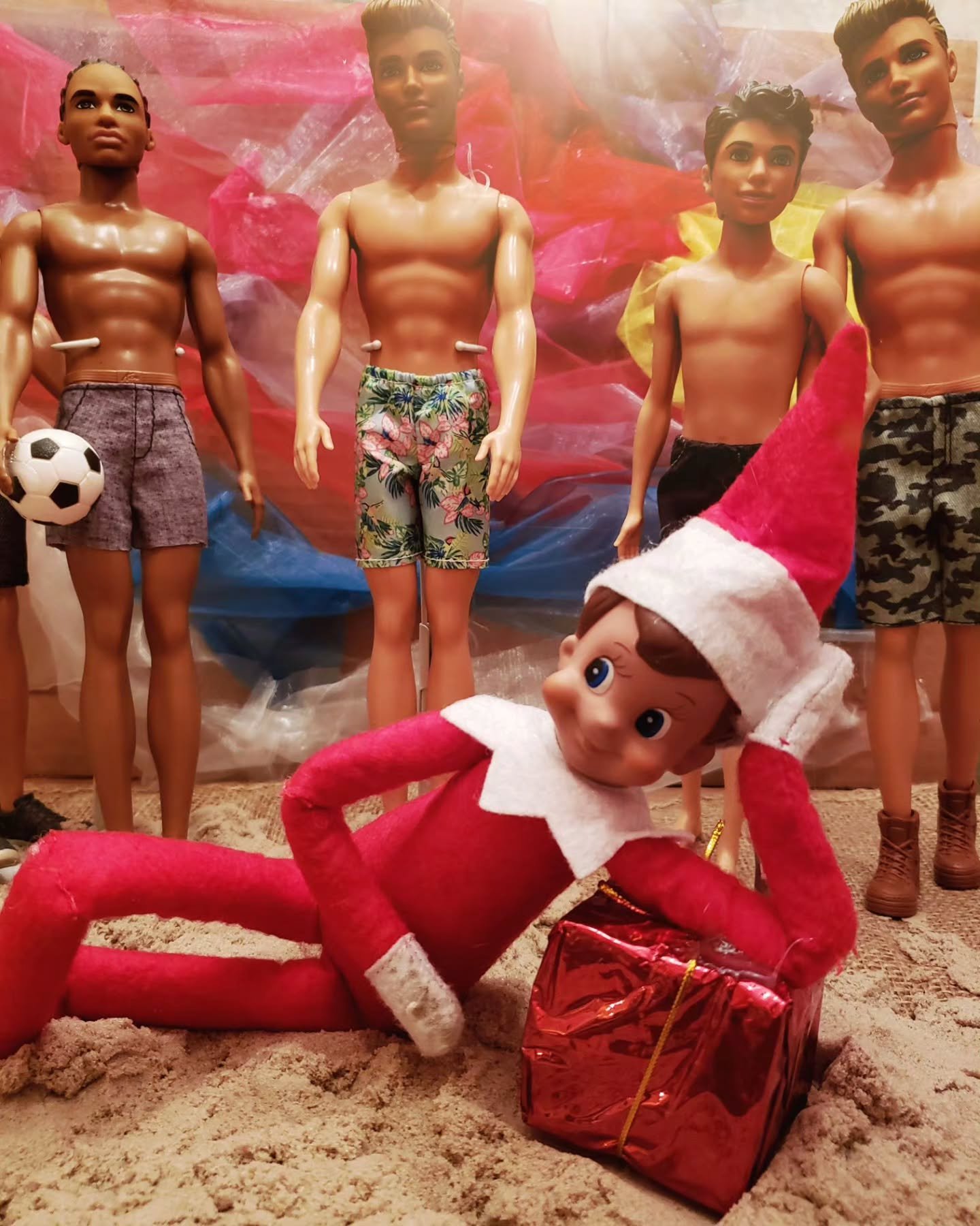 Back for the Season ~ Elf on the Shelf Gone Wild! These are all creations I've made over the years, some digitally and others in real life. Versions of Elf on the Shelf for when your kids are grown 😎

1. Elf on the Shelf at Fire Island 
2. Just rude