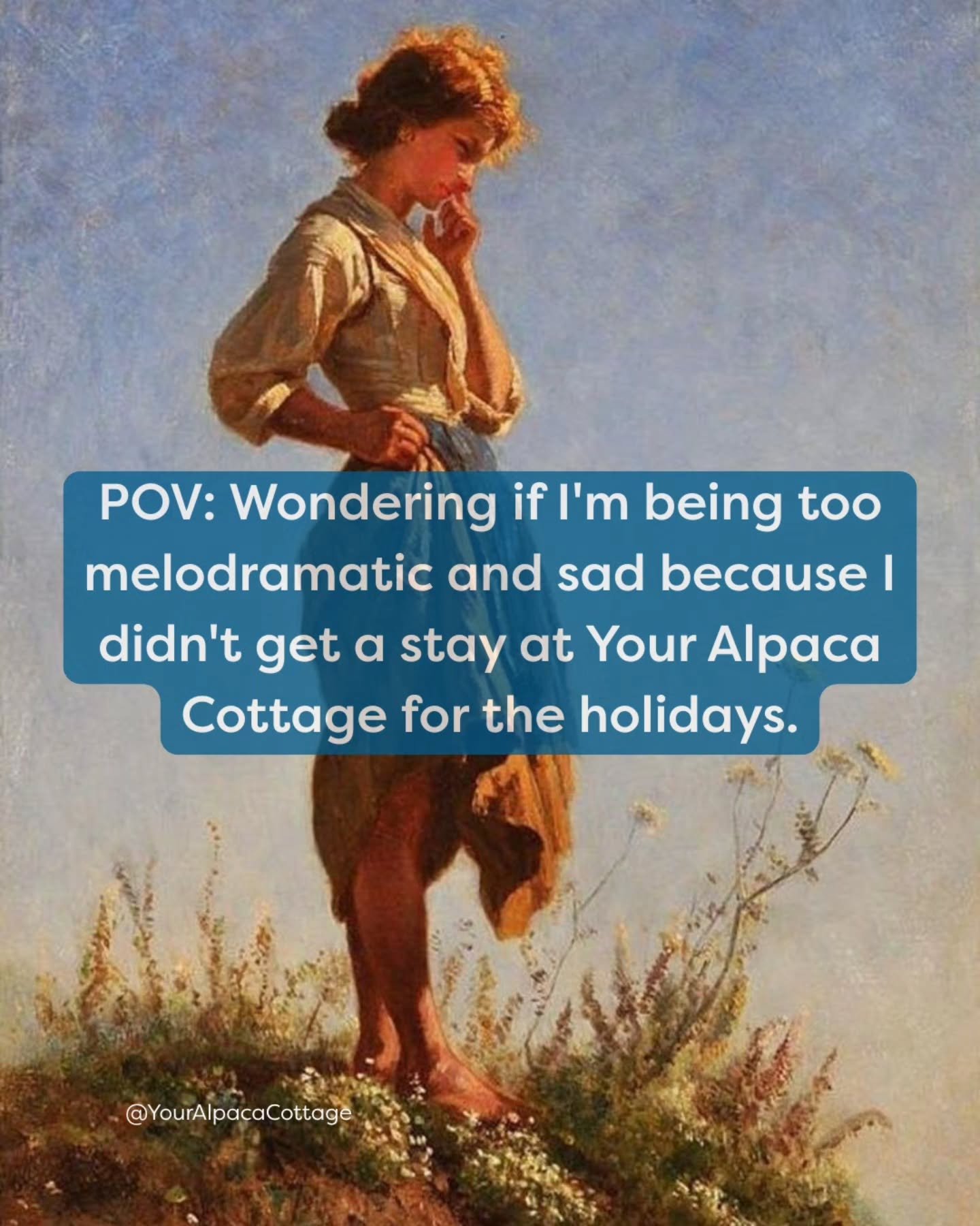 Welp, there's always New Year's or Valentine's Day or your Birthday!  Tag your special person to give them a hint for these occasions 😉

#YourAlpacaCottage
#AlpacaSanctuary
#BookNow
#AlpacasInclusionActivism
⁣