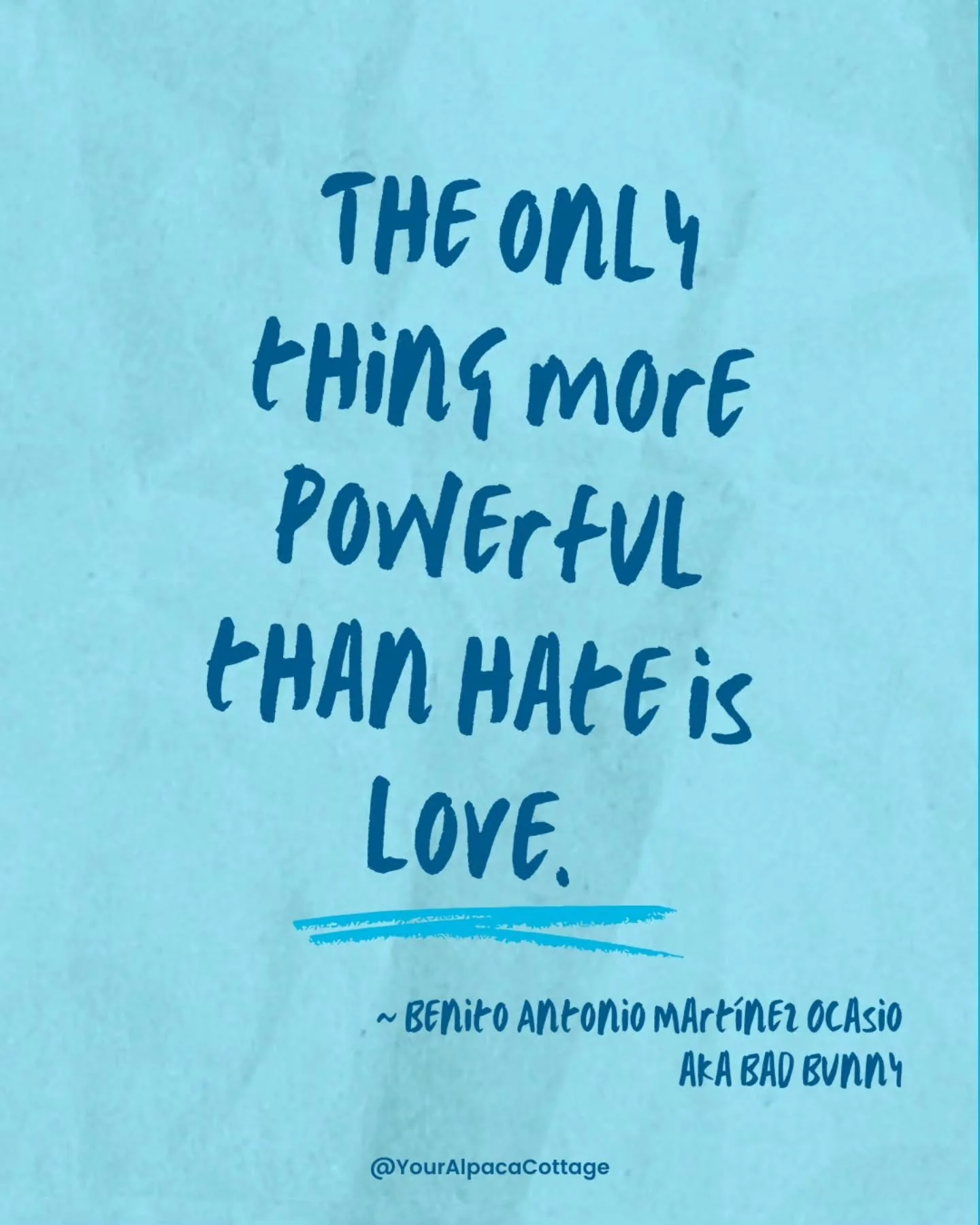 Bravo!!! I am still absorbing and unpacking all of the feelings about Bad Bunny's Super Bowl halftime show, but this message came through loud and clear! 

#YourAlpacaCottage #BadBunny #LoveIsMorePowerfulThanHate
#AlpacaSanctuary
#AlpacasInclusionAct