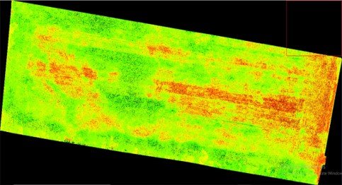 Figure (10): Maize4 VARI index from drone, green high density maize, red dry maize 