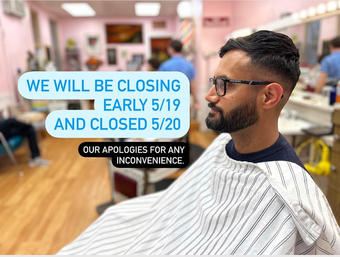 HEY YALL. Closing up shop a little early next weekend. Get those appointments for this weekend, or next week booked now as they&rsquo;re sure to go fast for the coming holiday weekend. ✌️