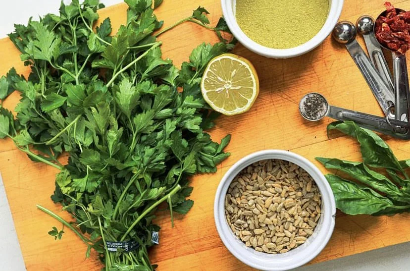 Ekadashi Friendly Cauliflower Steak with Herb Sauce — Taylor Mae Dean