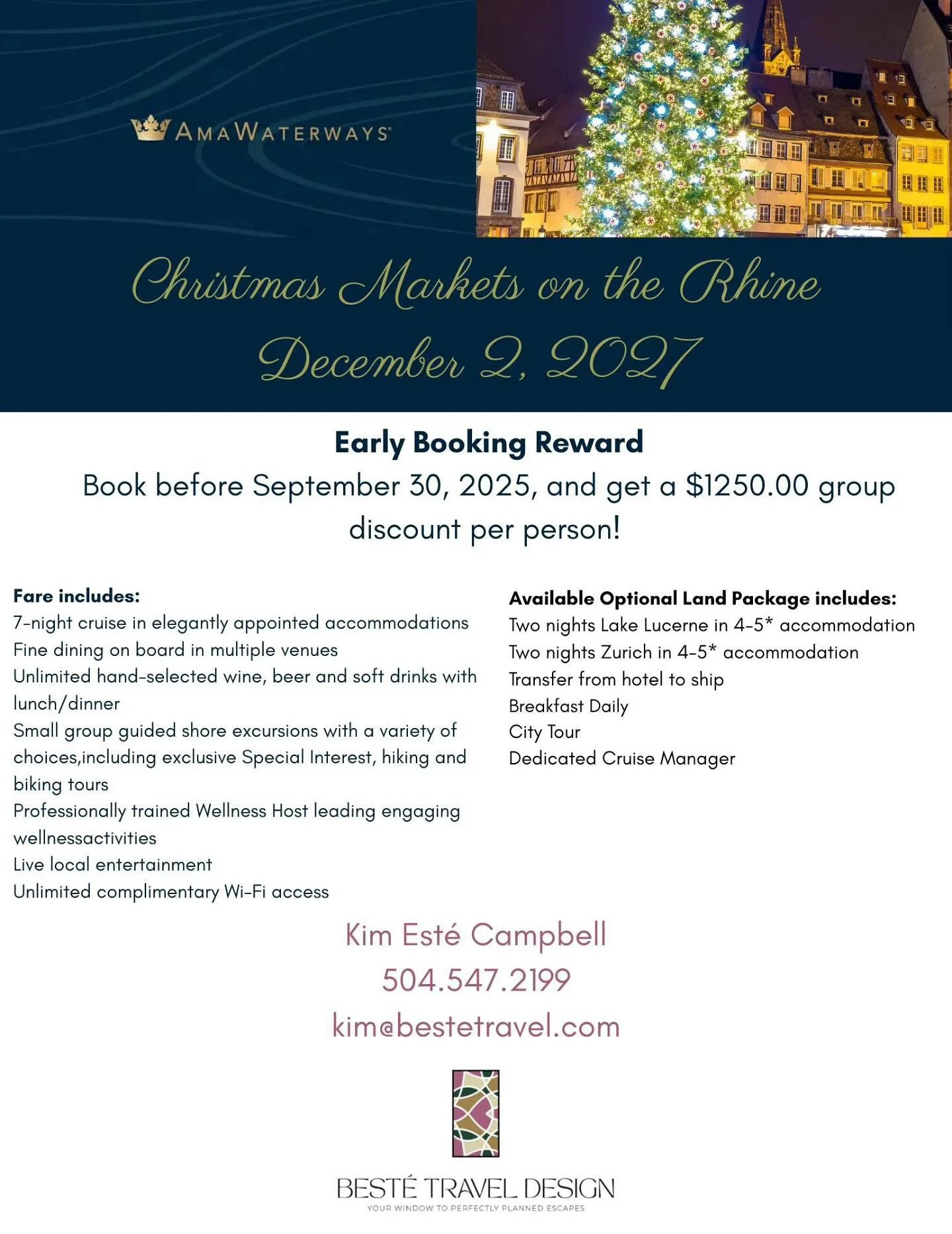 ✨Hey! What&rsquo;s with the Cristmas music? Its only September?✨

Never fear, we&rsquo;re not celebrating Christmas before Halloween. But we HAVE opened up our Christmas Market Cruise Group for 2027. This year, we hit the Rhine River! Yes, you read t