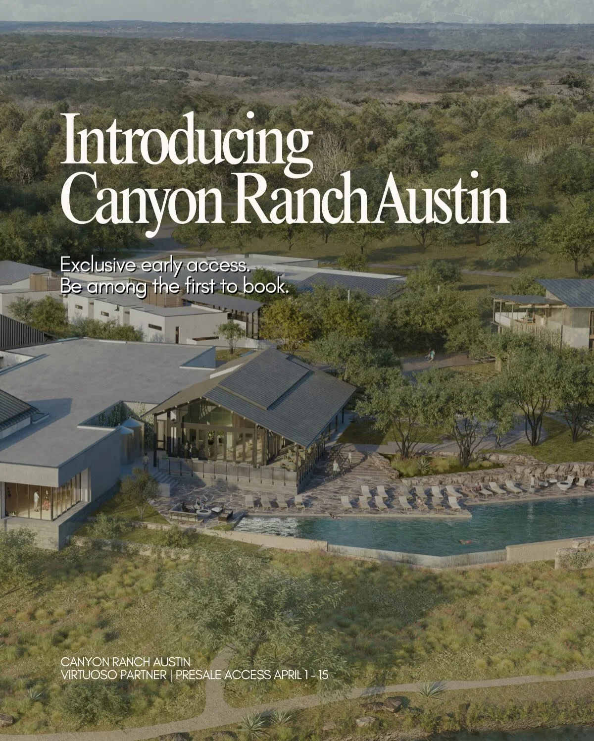 Big News! Canyon Ranch Austin is opening in Austin in October and as @virtuosoltd advisors we get to book you before reservations open to the public. We can start booking in April, but dm us or email us at info@bestetravel.com to get on the list to b