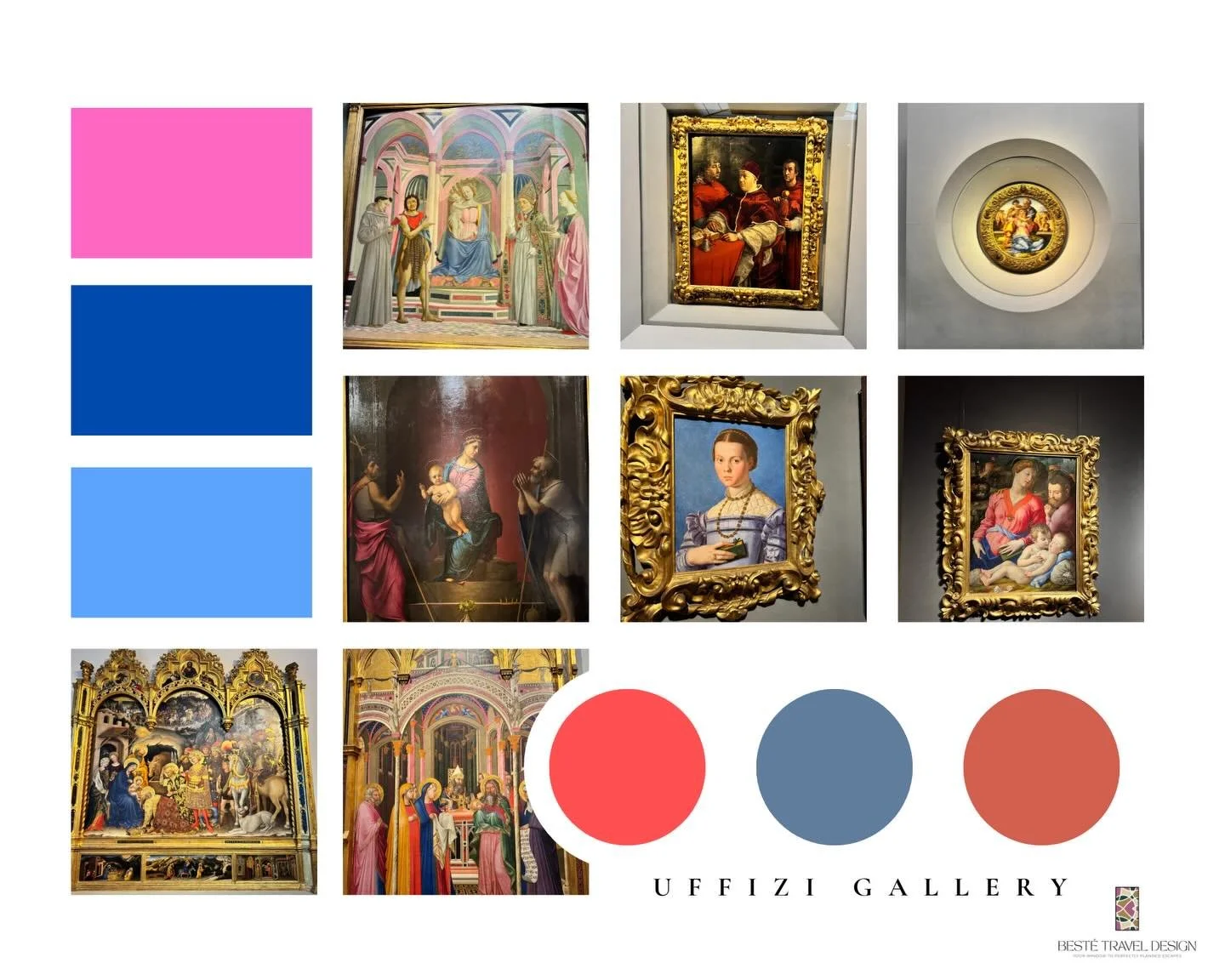 It&rsquo;s no secret that the Florence, Italy is all about the art and the Uffizi Gallery hosts some of the city&rsquo;s best. While seeing the famous pieces is the draw, some are also drawn to lesser known pieces and the progression of color. 

Medi