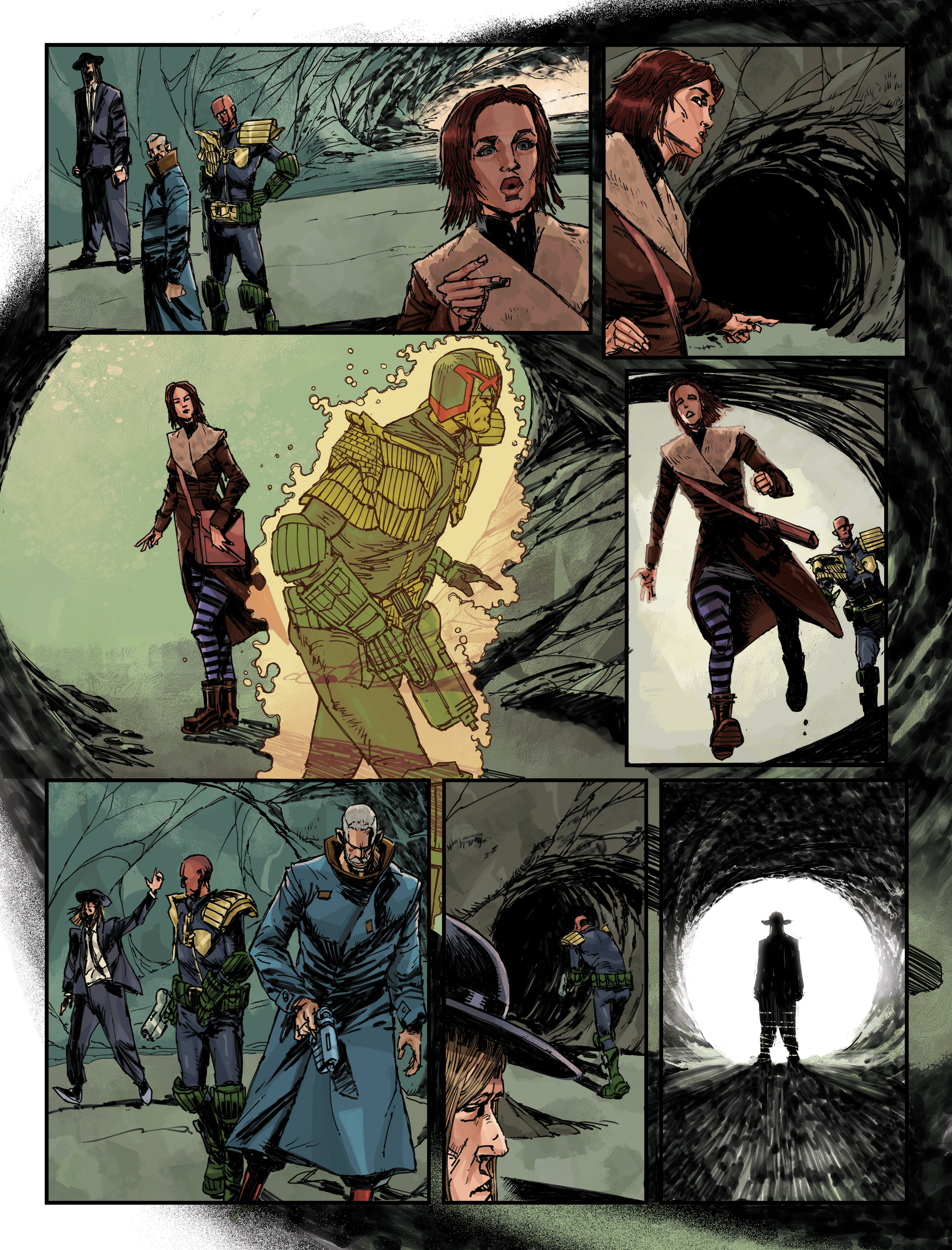 JUDGE DREDD: THE FINDERS (sample page, art: Jake Lynch)
