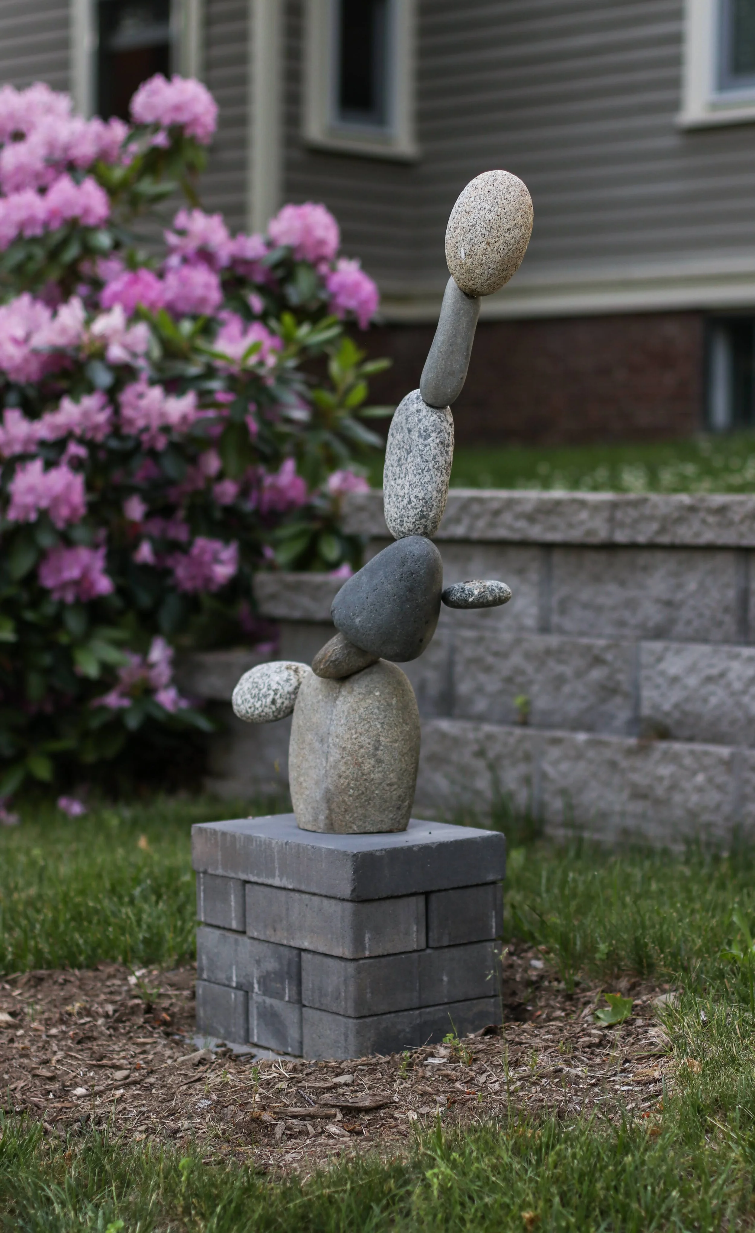Untitled - stone and steel sculpture