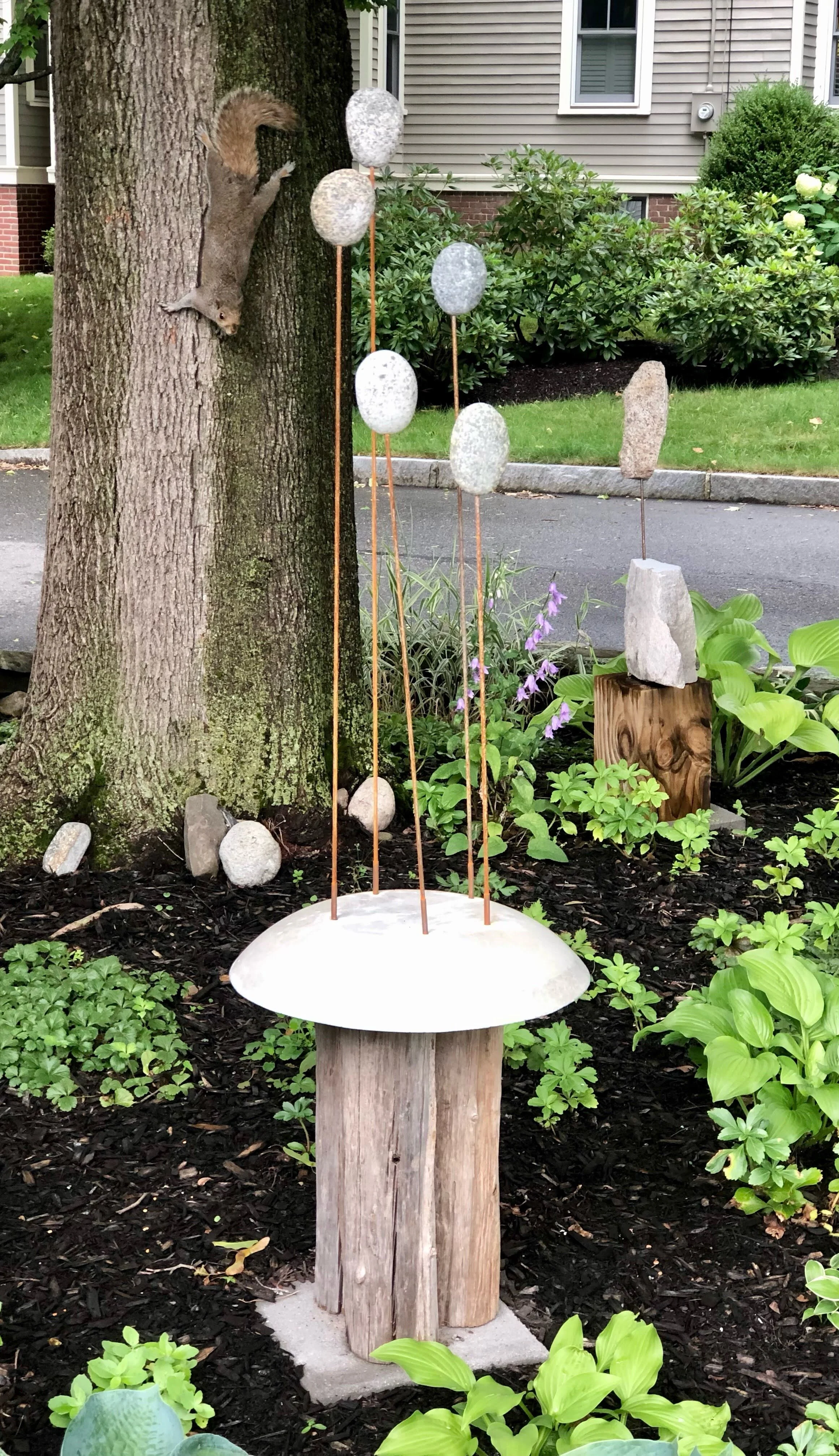 Untitled, 2021.  Stone and steel.