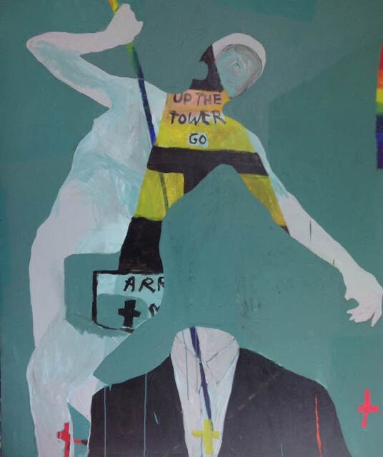 GREEN GO 2016 ACRYLIC ON CANVAS 72"H X 60"W (SOLD)