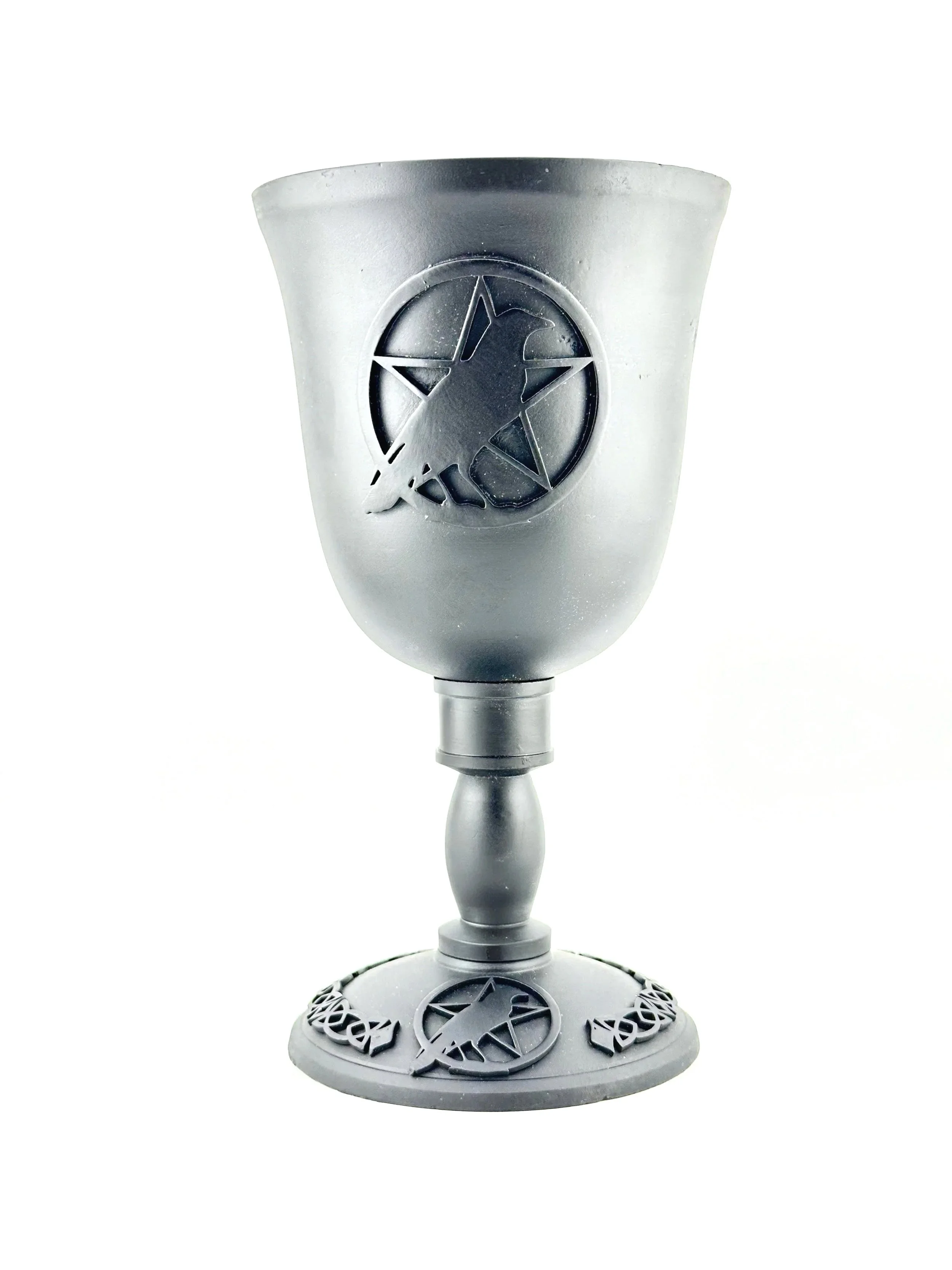 Cast Iron Chalice 7.5" Pentacle and Raven Food Grade