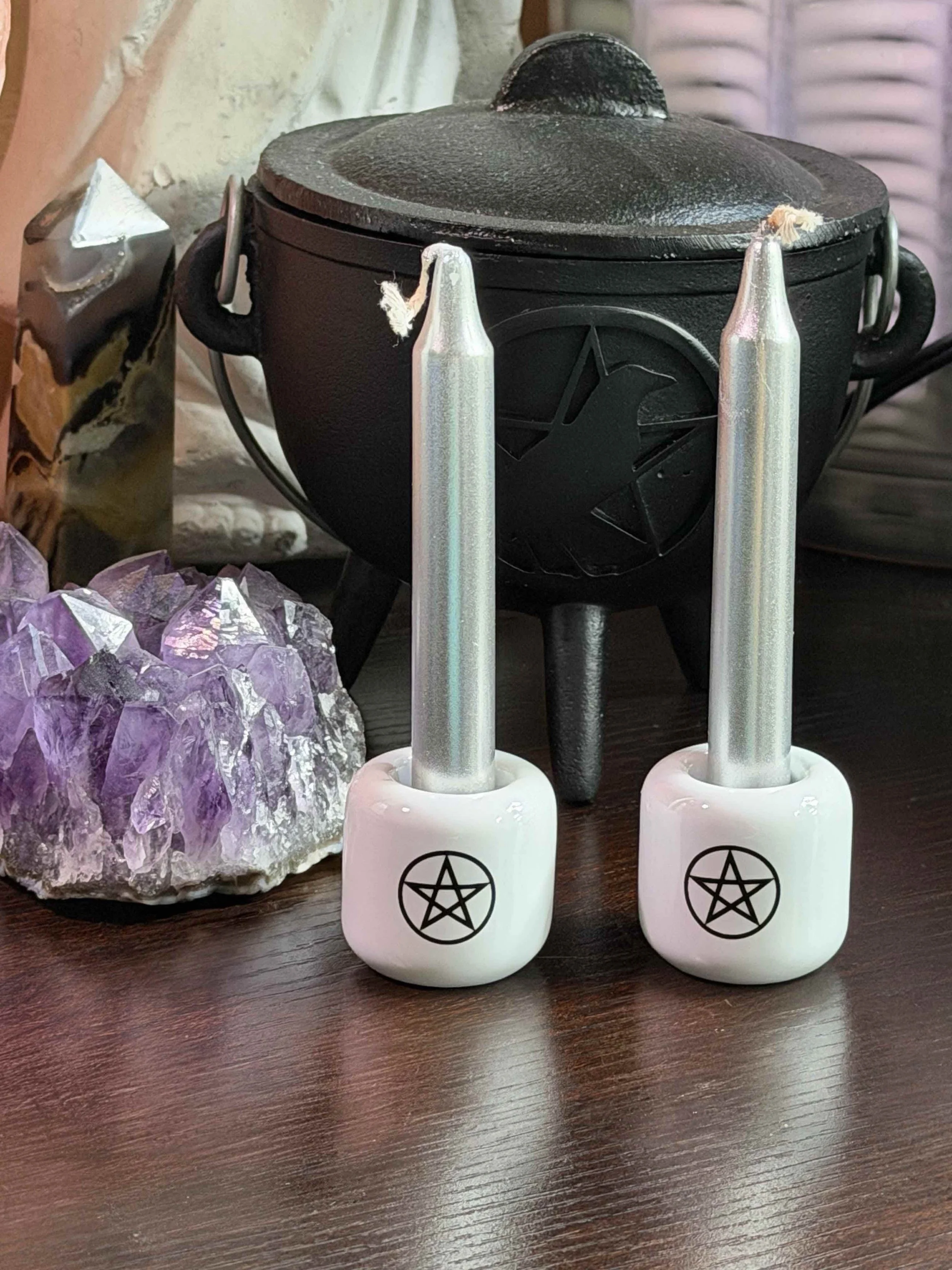 PENTACLE CHIME CANDLE HOLDER WHITE.jpeg