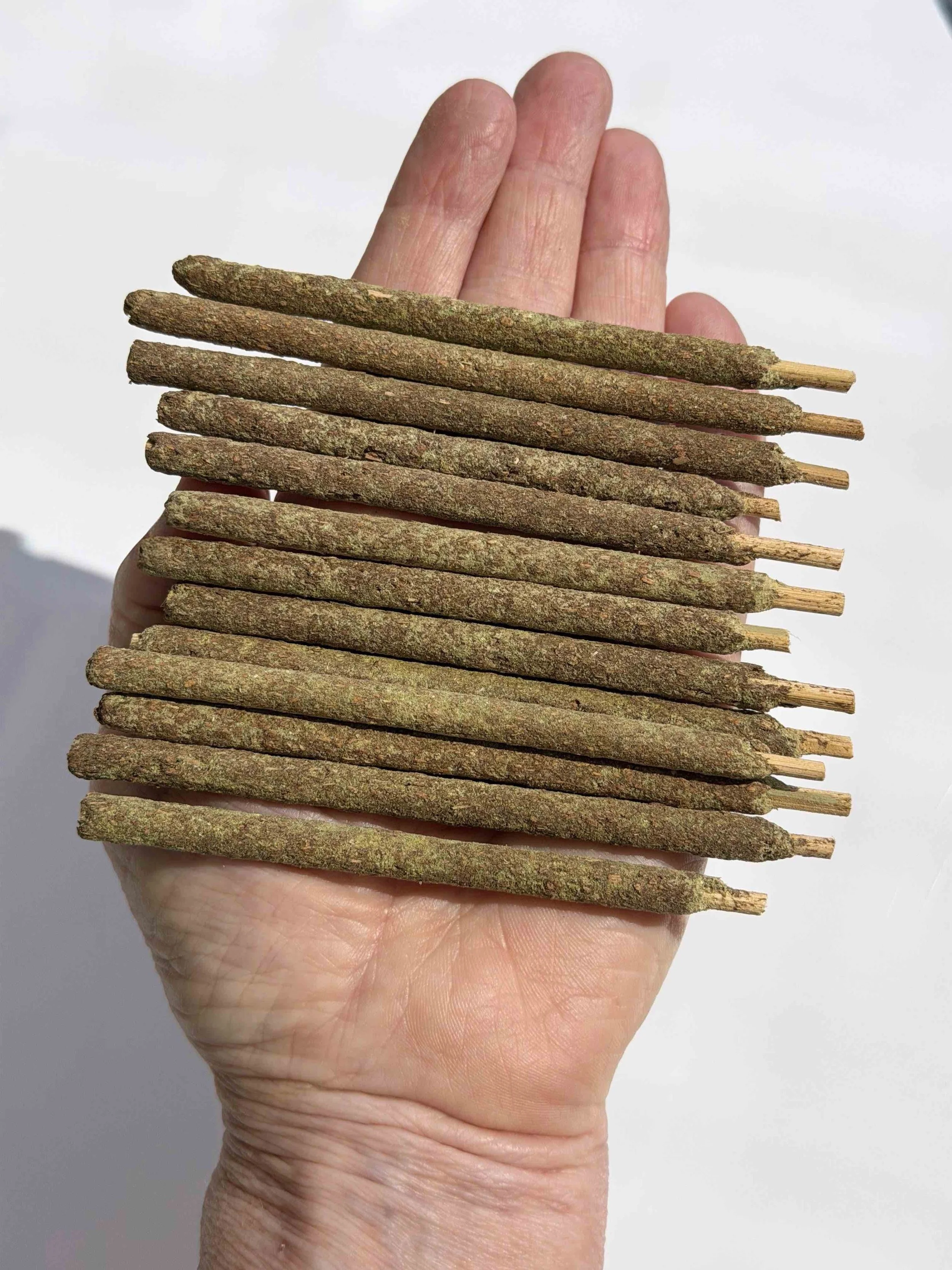 Handcrafted Artisan Palo Santo and Rue Thick Incense Sticks 4"